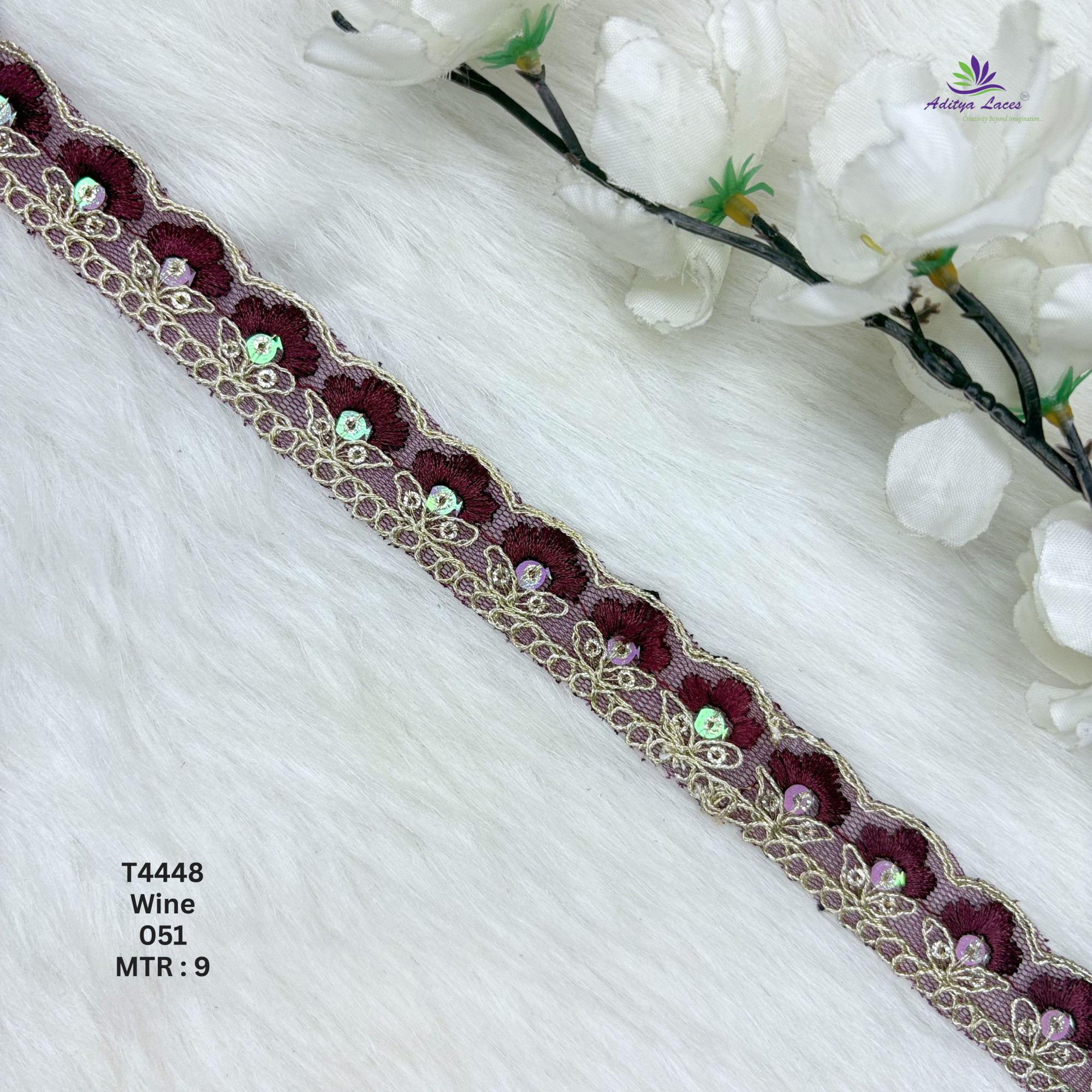 Net Floral Embroidery Lace Trim Multicolor Designer Saree Border Bridal Beads Lace Decorative Ethnic Fashion Trim