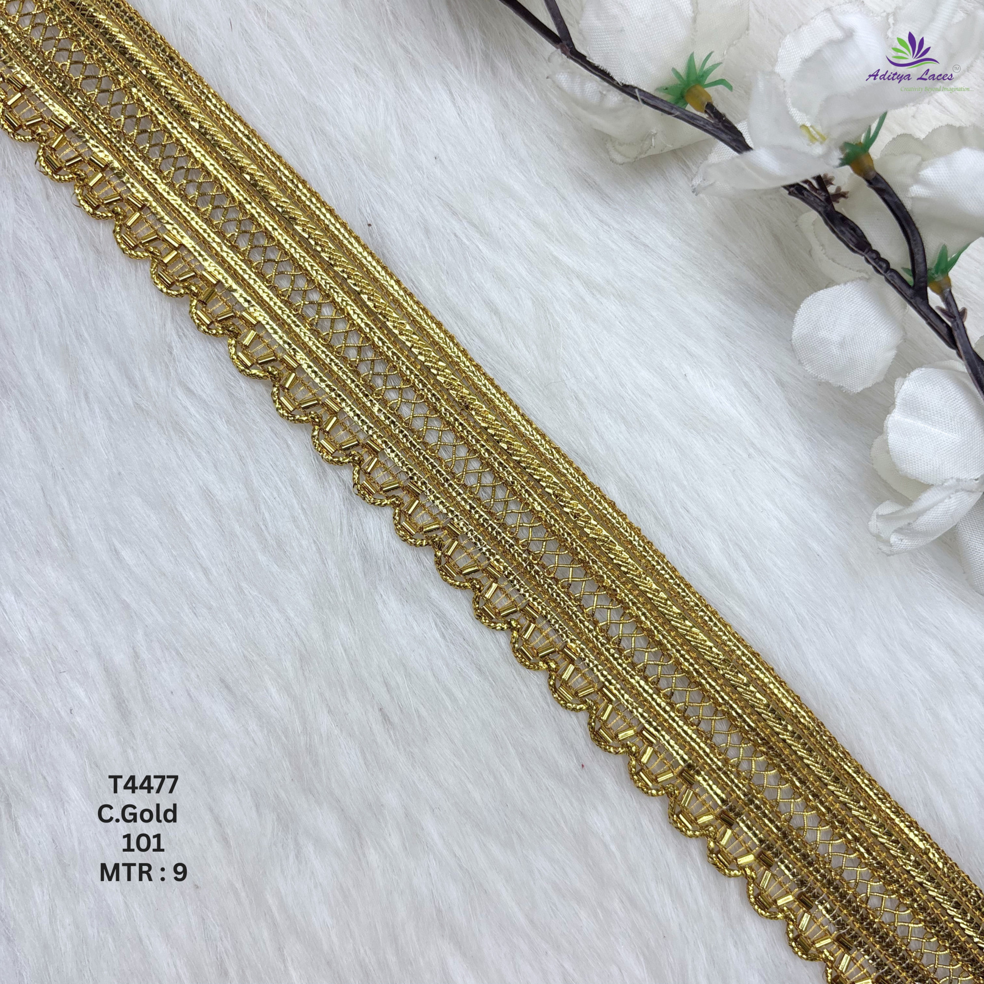 Readymade Multicolor Metallic Embroidery Lace Trim Designer Saree Border