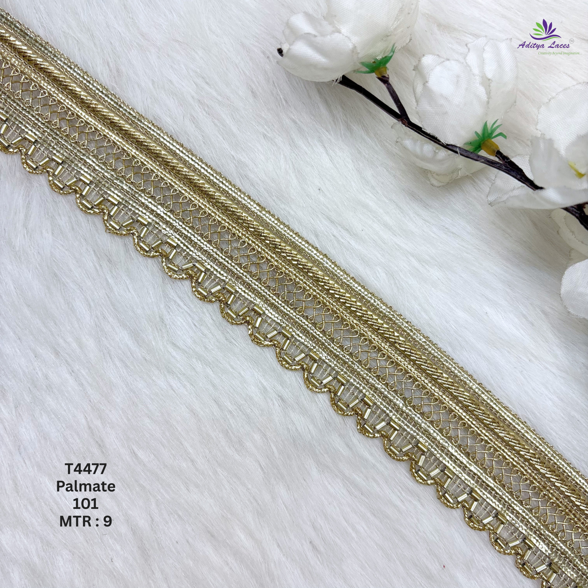 Readymade Multicolor Metallic Embroidery Lace Trim Designer Saree Border