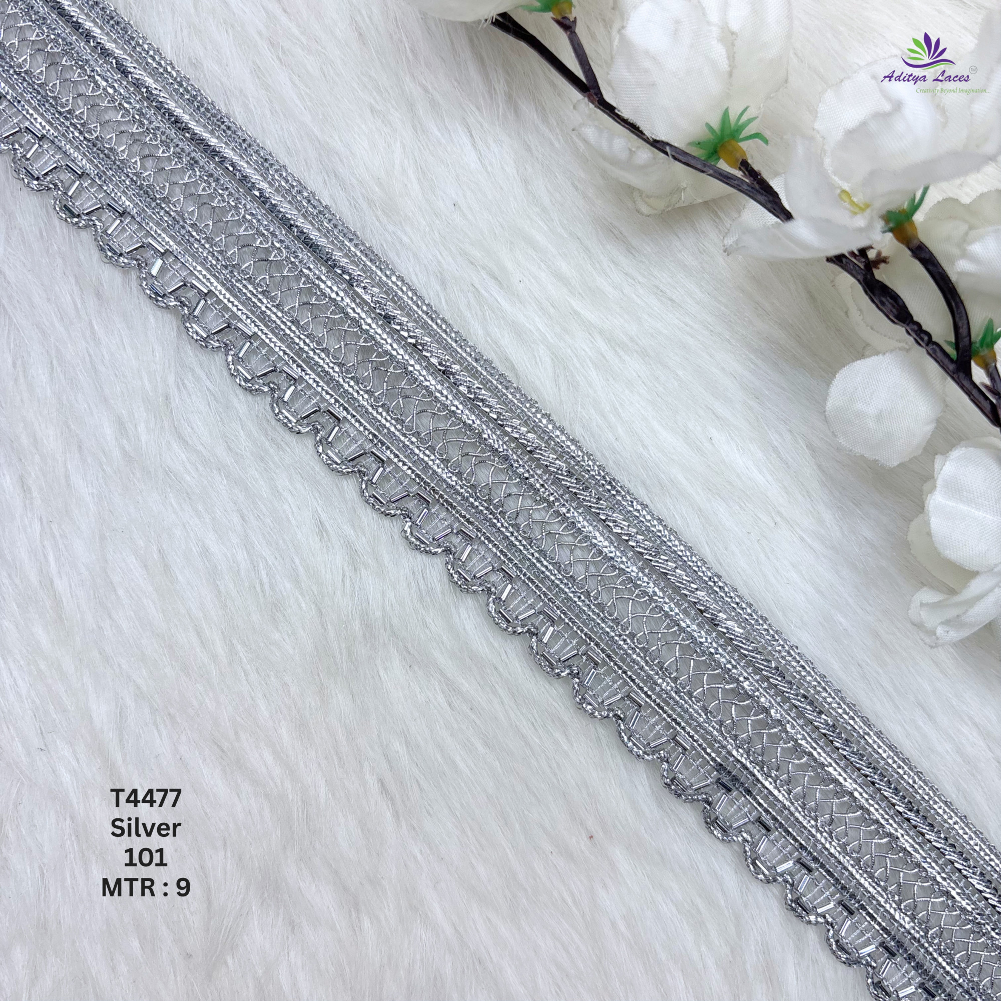 Readymade Multicolor Metallic Embroidery Lace Trim Designer Saree Border