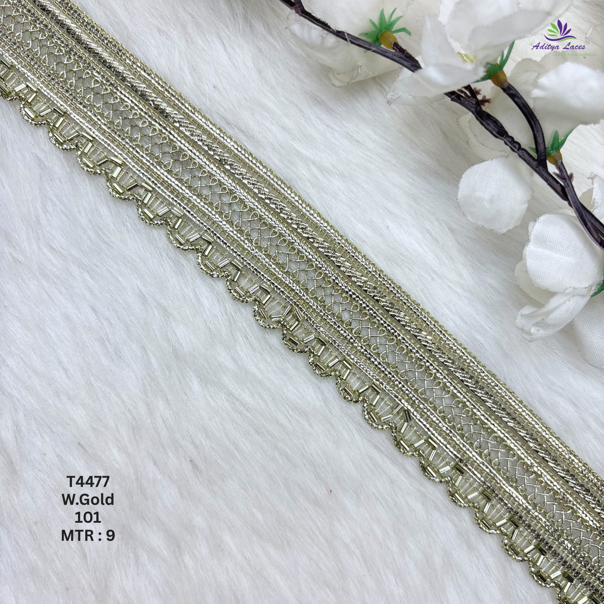 Readymade Multicolor Metallic Embroidery Lace Trim Designer Saree Border