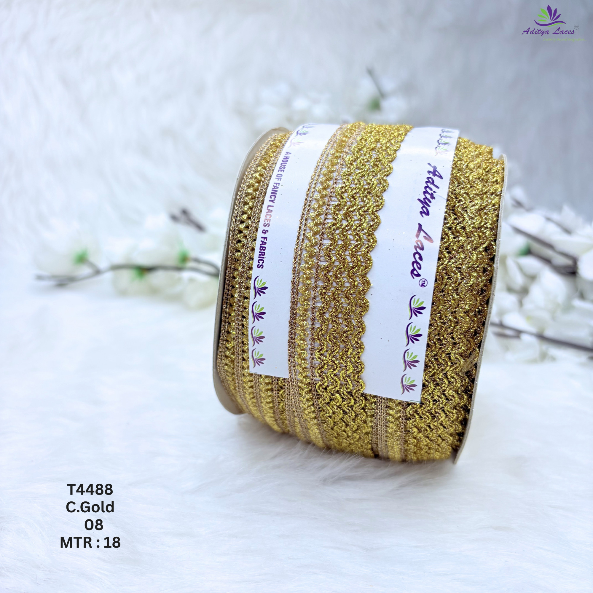 Readymade Metallic Crochet Lace Trim Straight Woven Designer Lace for Saree Borders