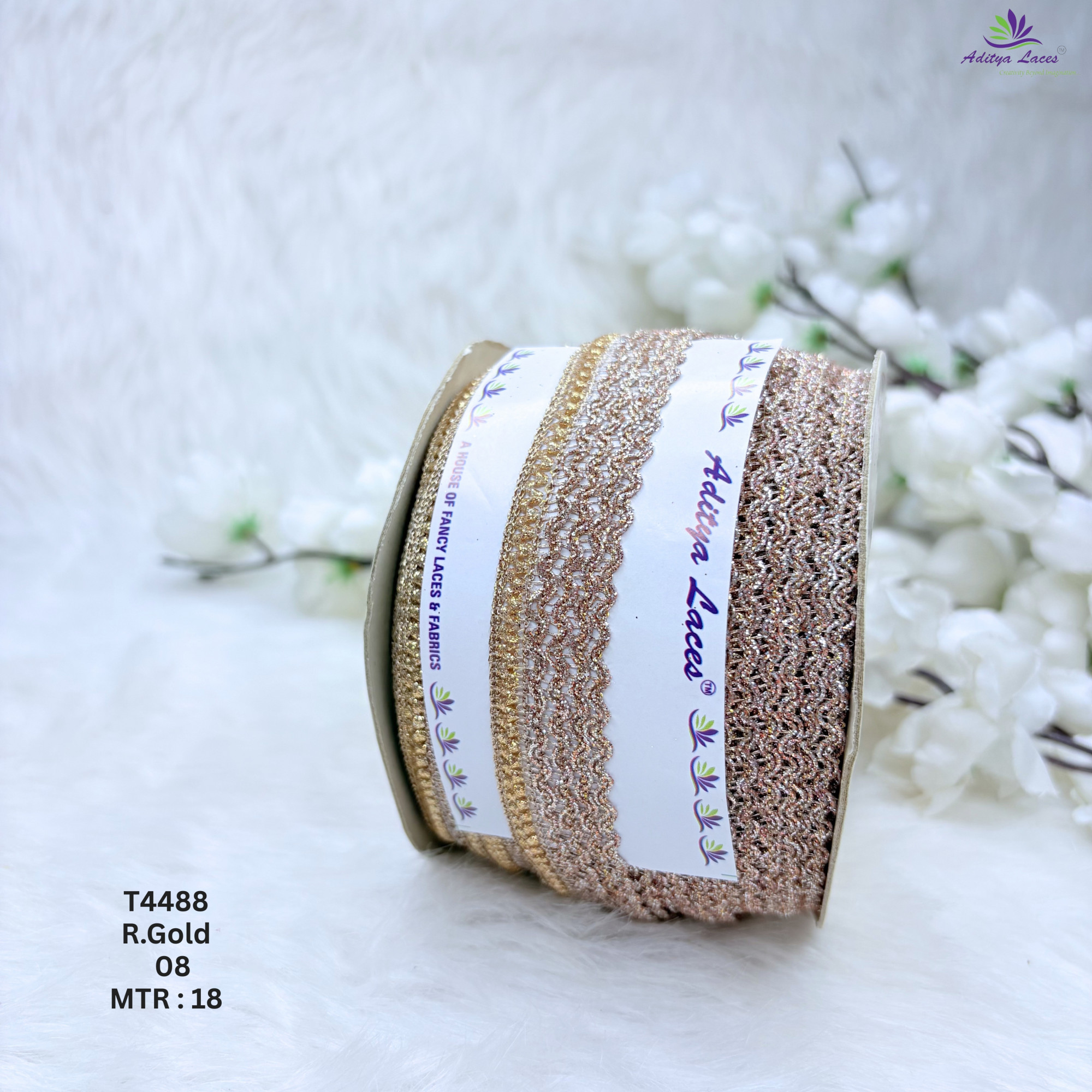 Readymade Metallic Crochet Lace Trim Straight Woven Designer Lace for Saree Borders