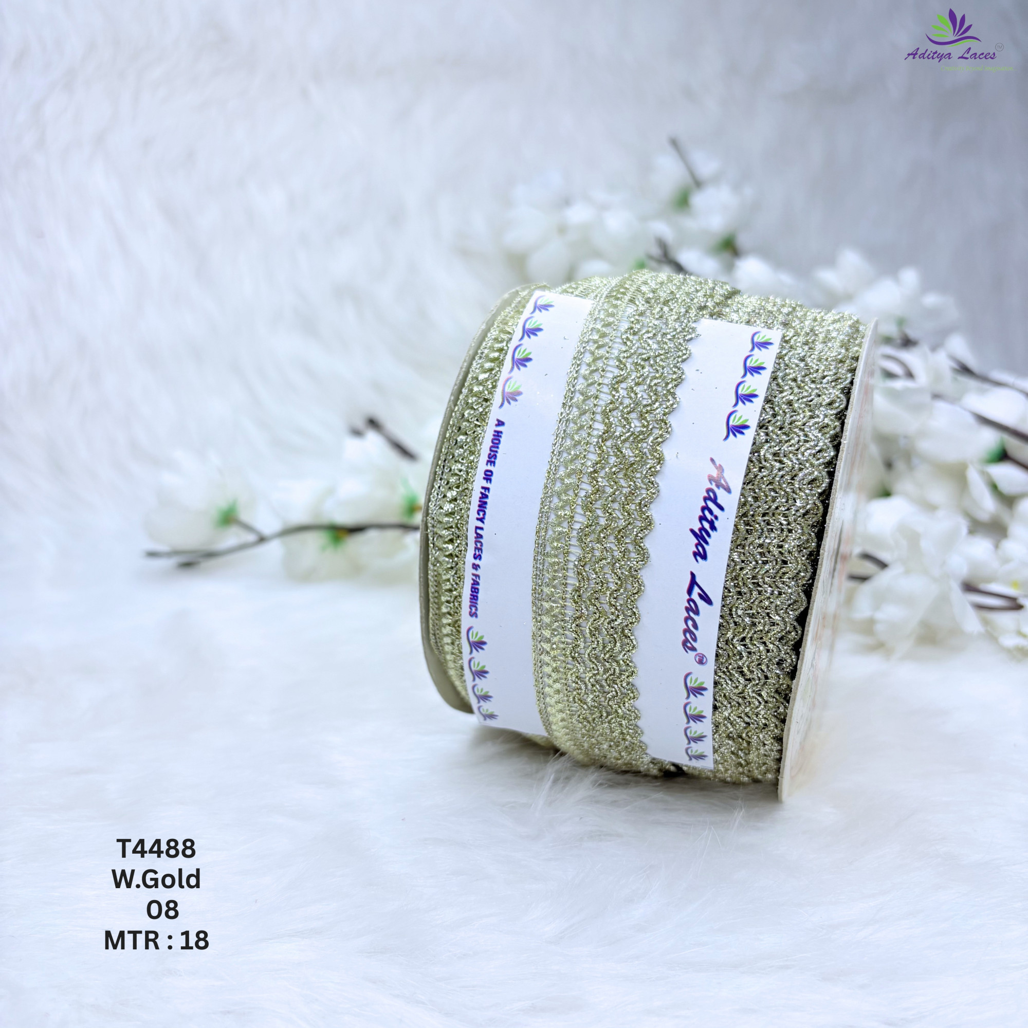 Readymade Metallic Crochet Lace Trim Straight Woven Designer Lace for Saree Borders