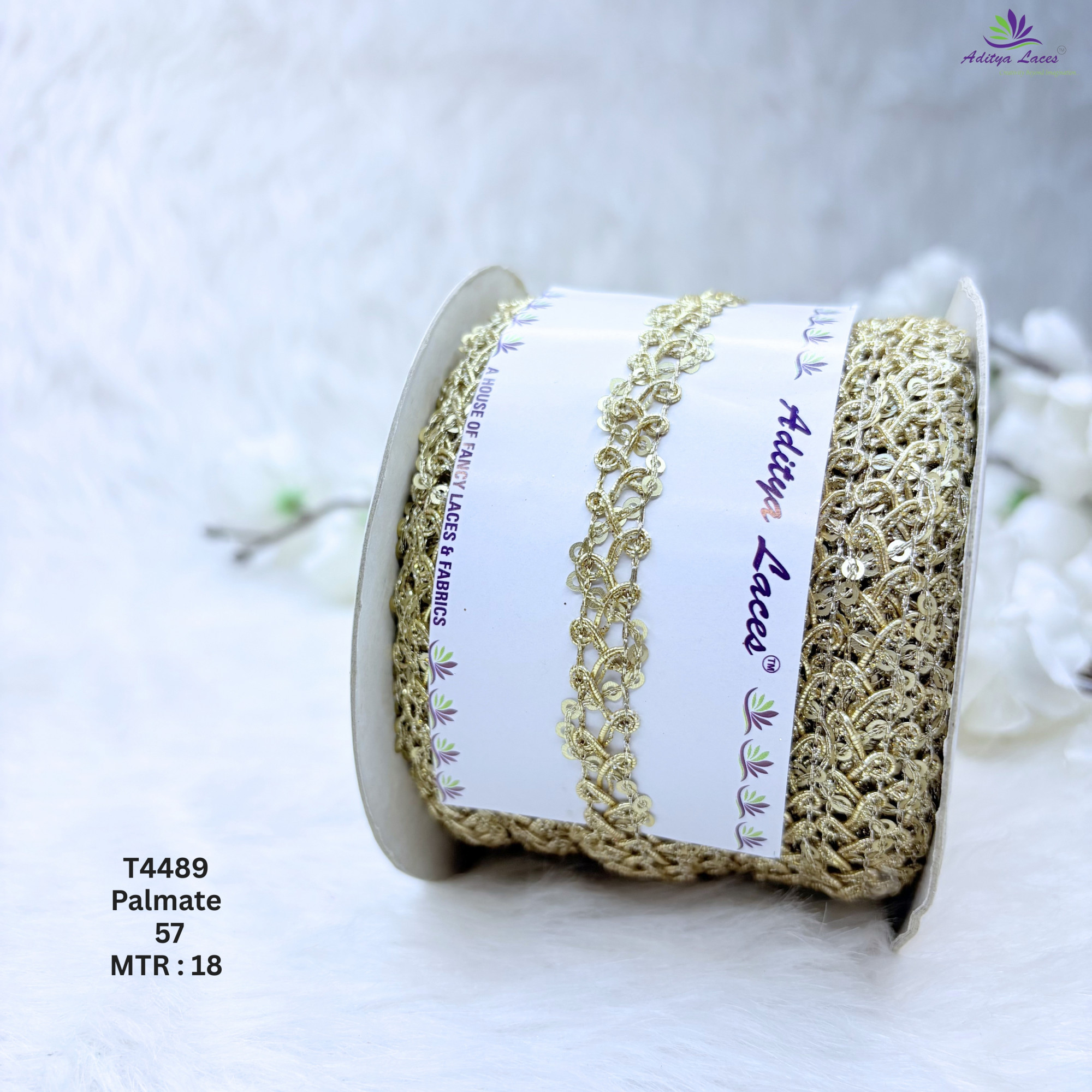 Readymade 8-Shape Sequin Embroidery Lace Border for Saree Bridal Wear - Designer Looped Fashion Trim