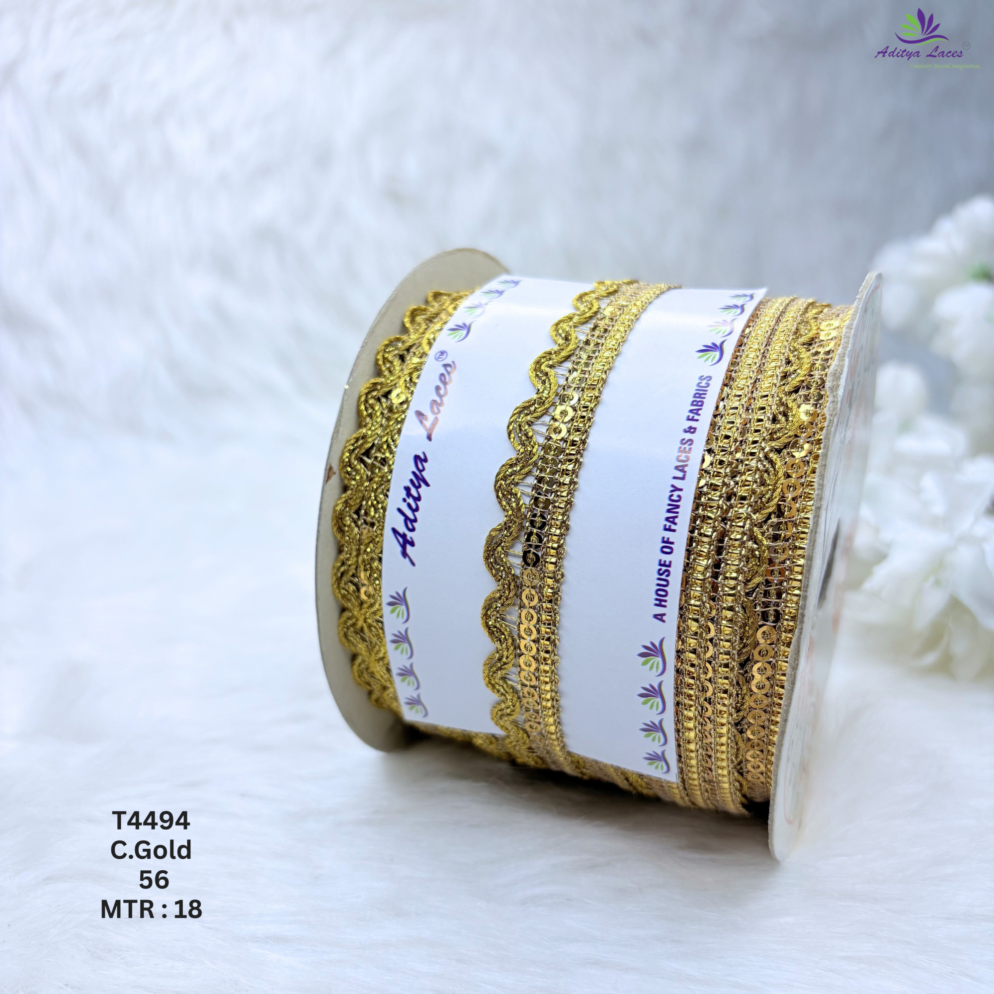 Readymade Scallop Wavy Designer Lace Trim Metallic Embroidery Lace for Saree Borders Bridal Wear