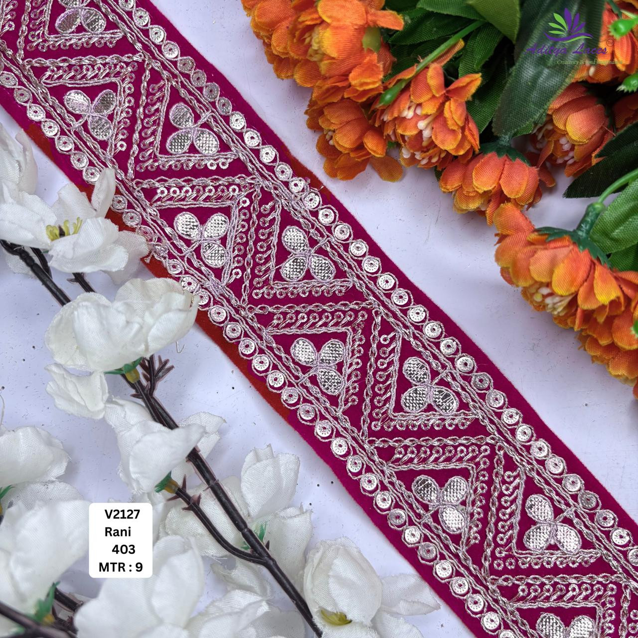 Classic Velvet Lace Border Trim for Saree Lehenga Bridal Wear
