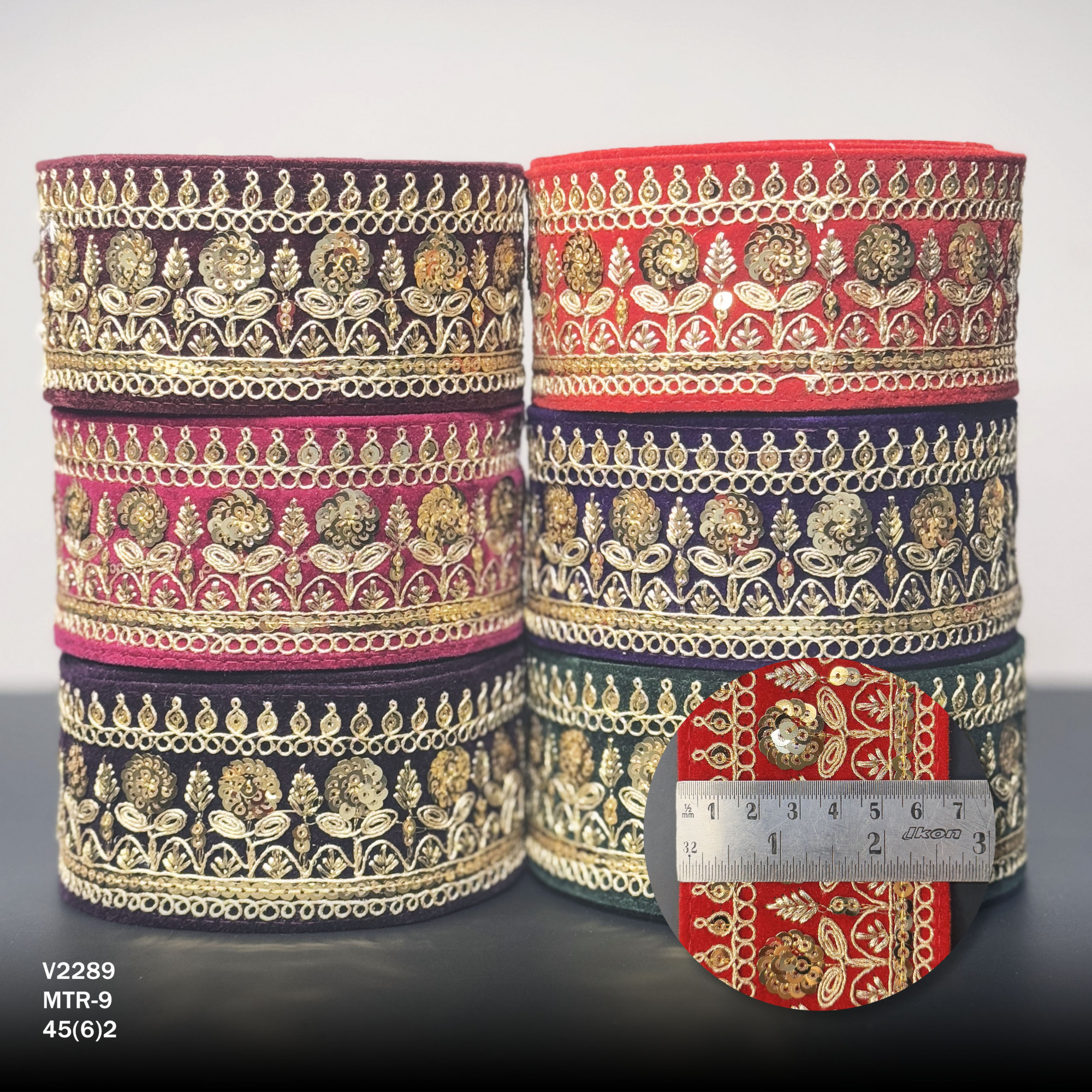 Elegant Velvet Lace Border Trim for Saree Lehenga Bridal Wear