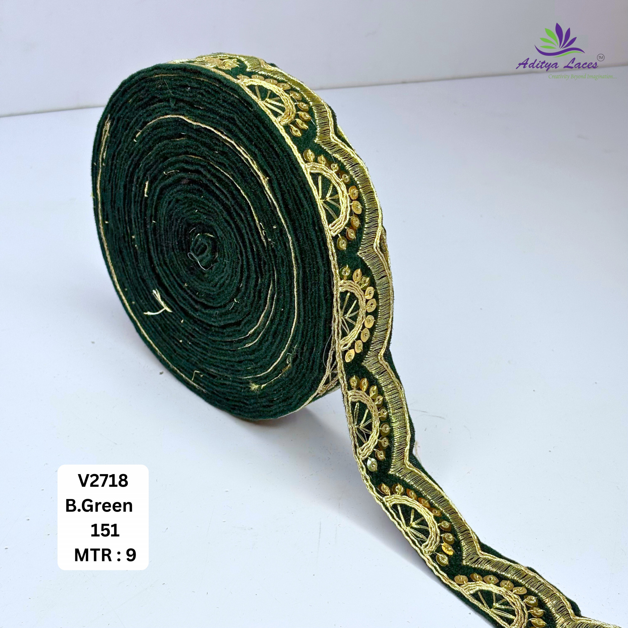 Traditional Velvet Lace Border Trim for Saree Lehenga Bridal Wear