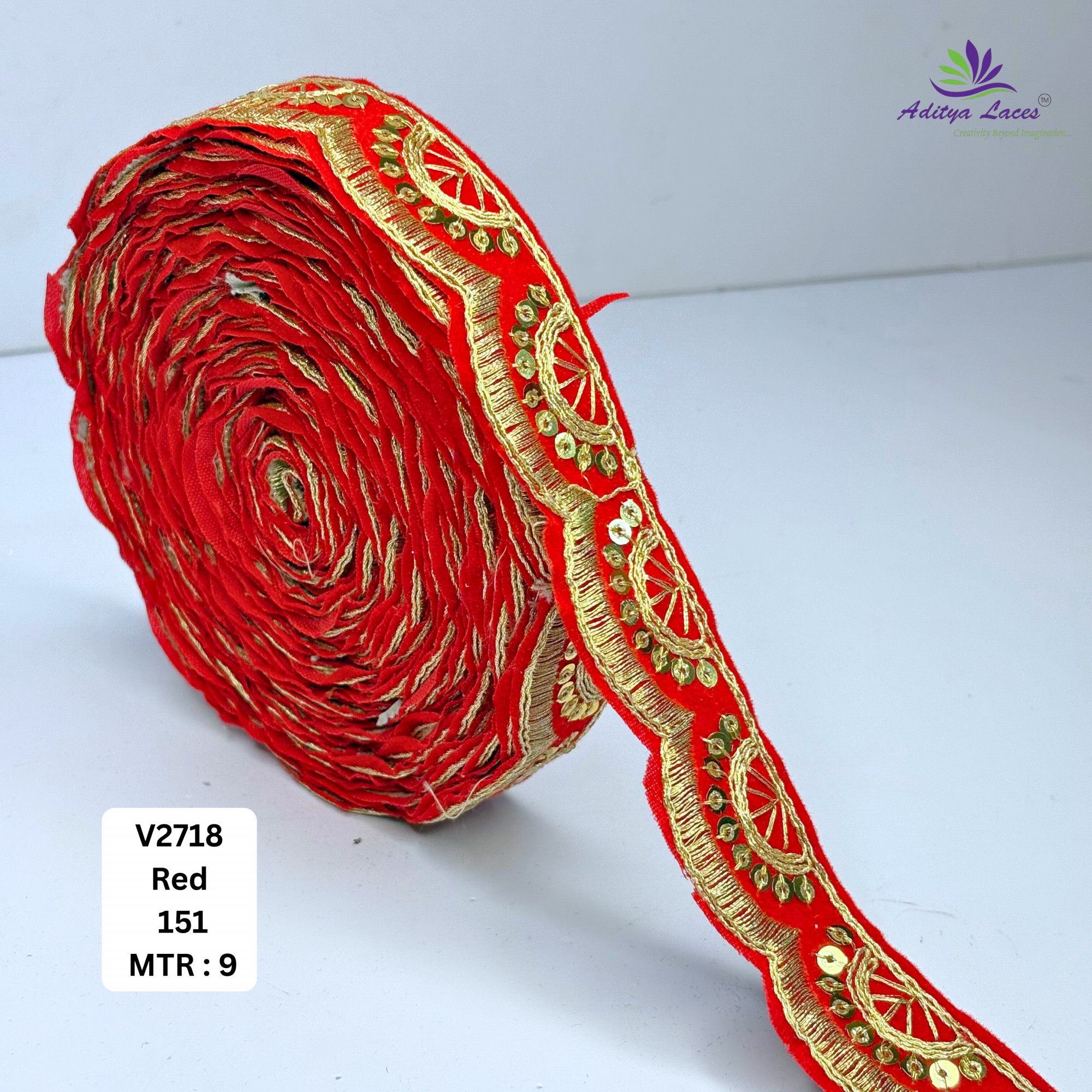 Traditional Velvet Lace Border Trim for Saree Lehenga Bridal Wear