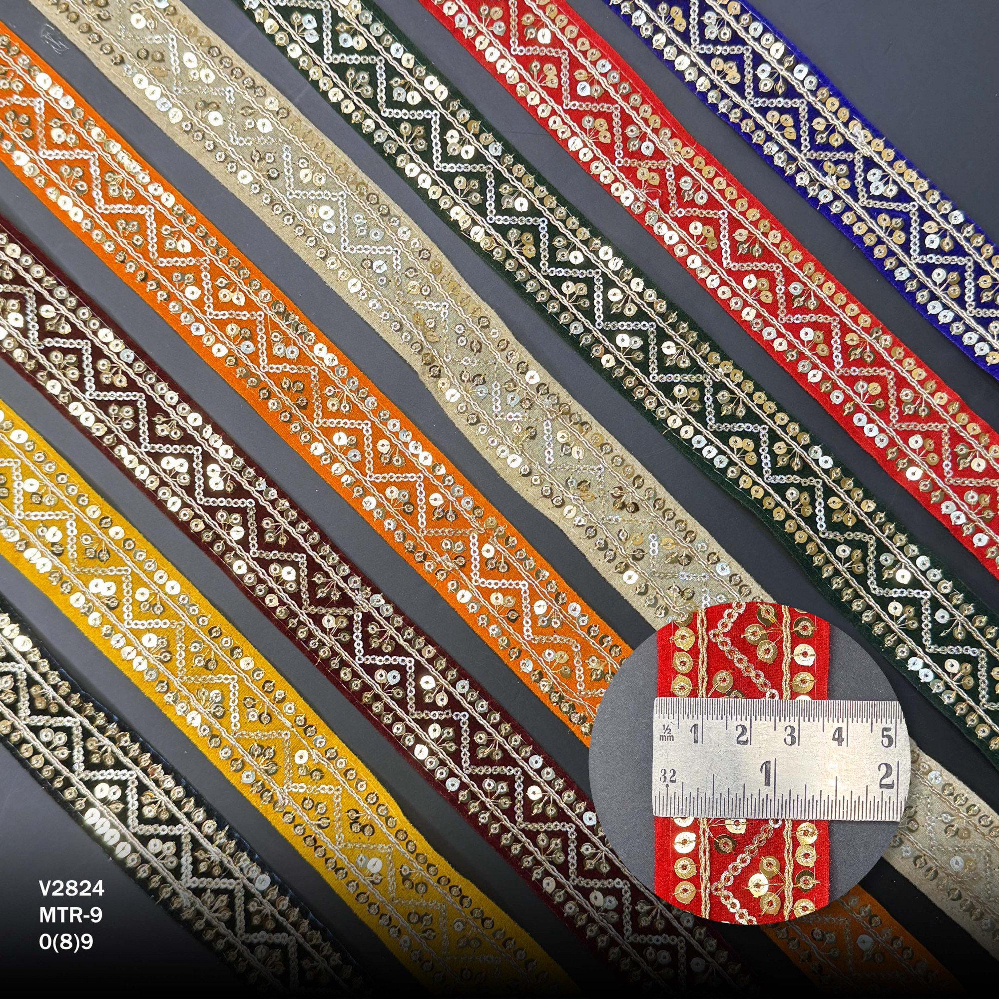 Ethnic Velvet Lace Border Trim for Saree Lehenga Bridal Wear