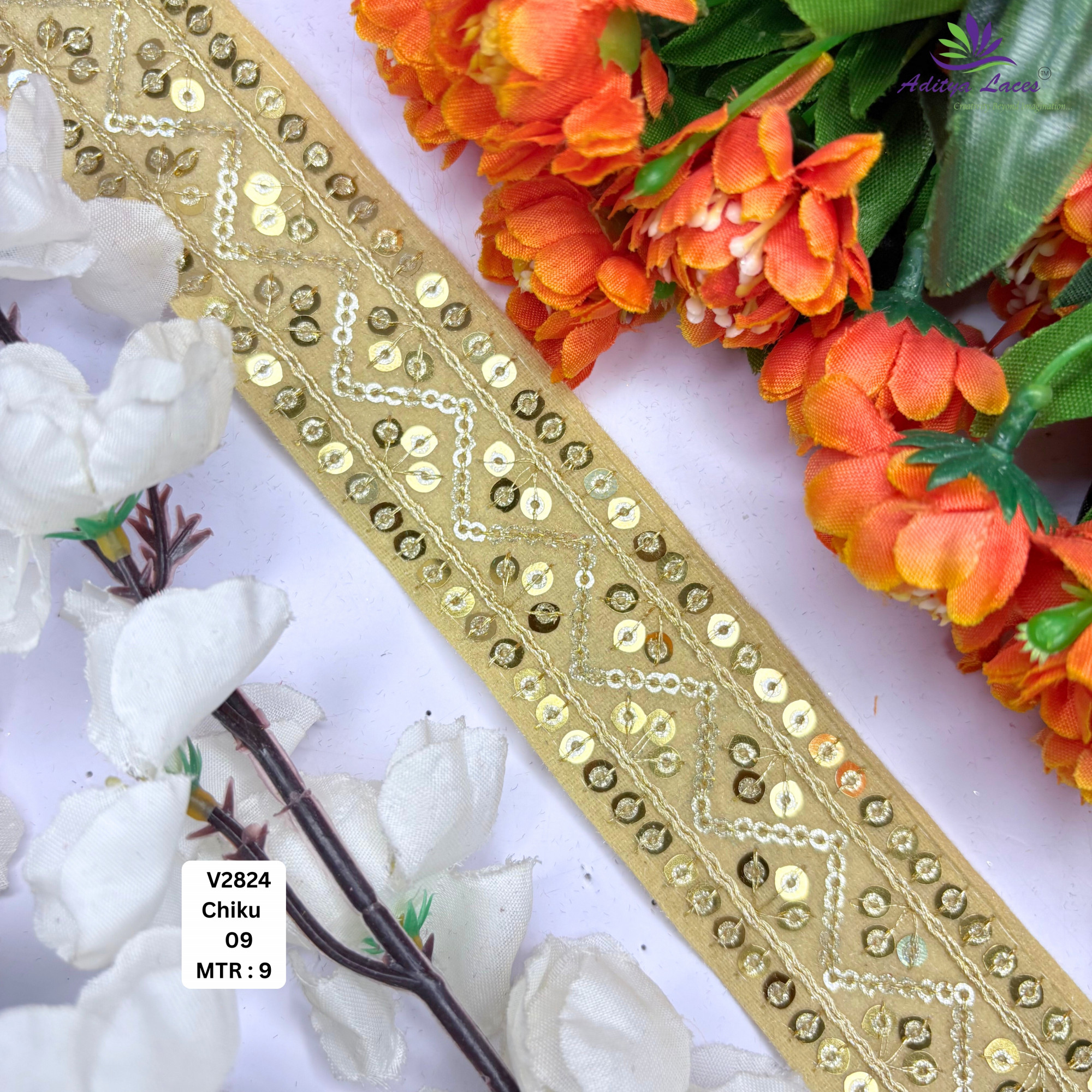 Ethnic Velvet Lace Border Trim for Saree Lehenga Bridal Wear