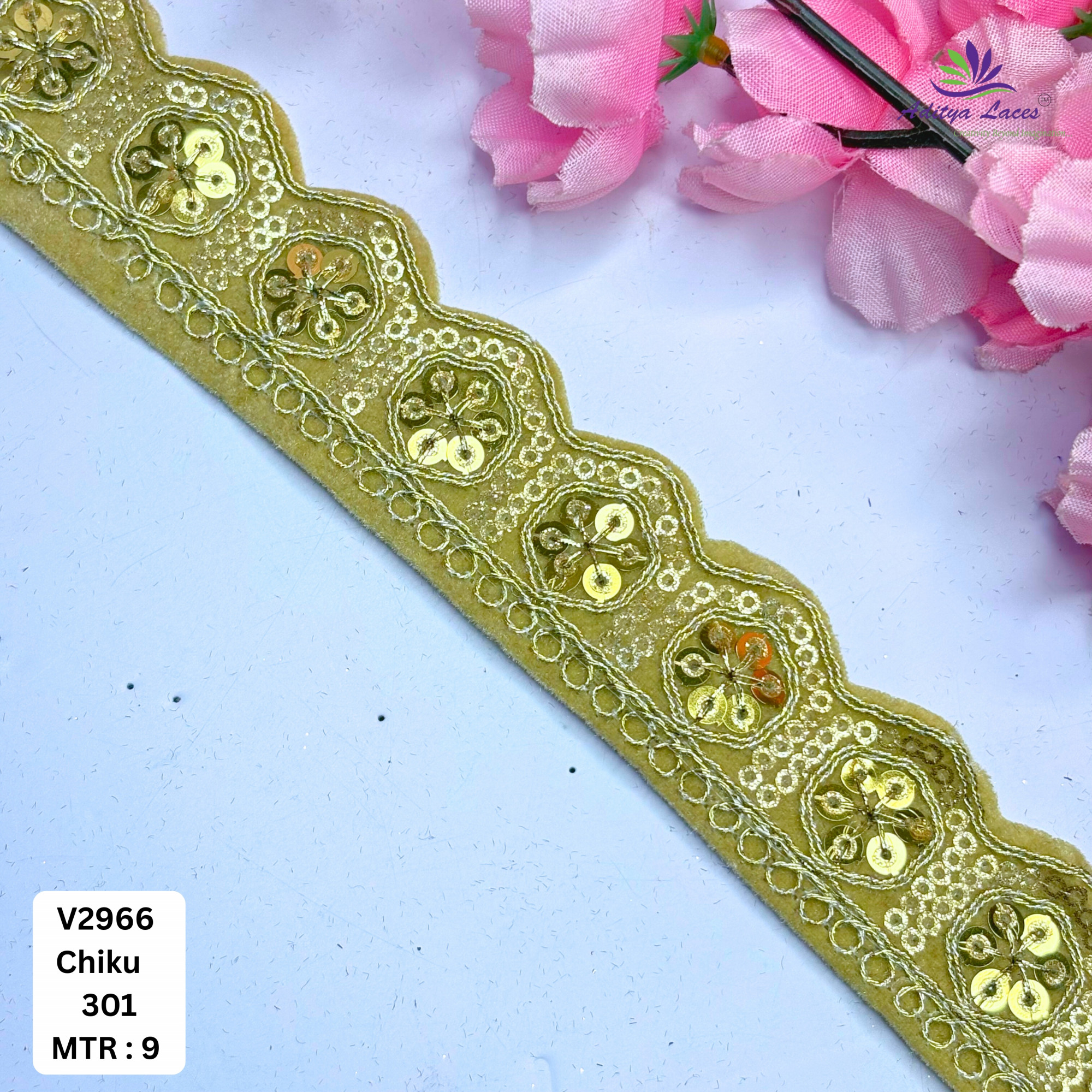 Decorative Velvet Lace Border Trim for Saree Lehenga Bridal Wear
