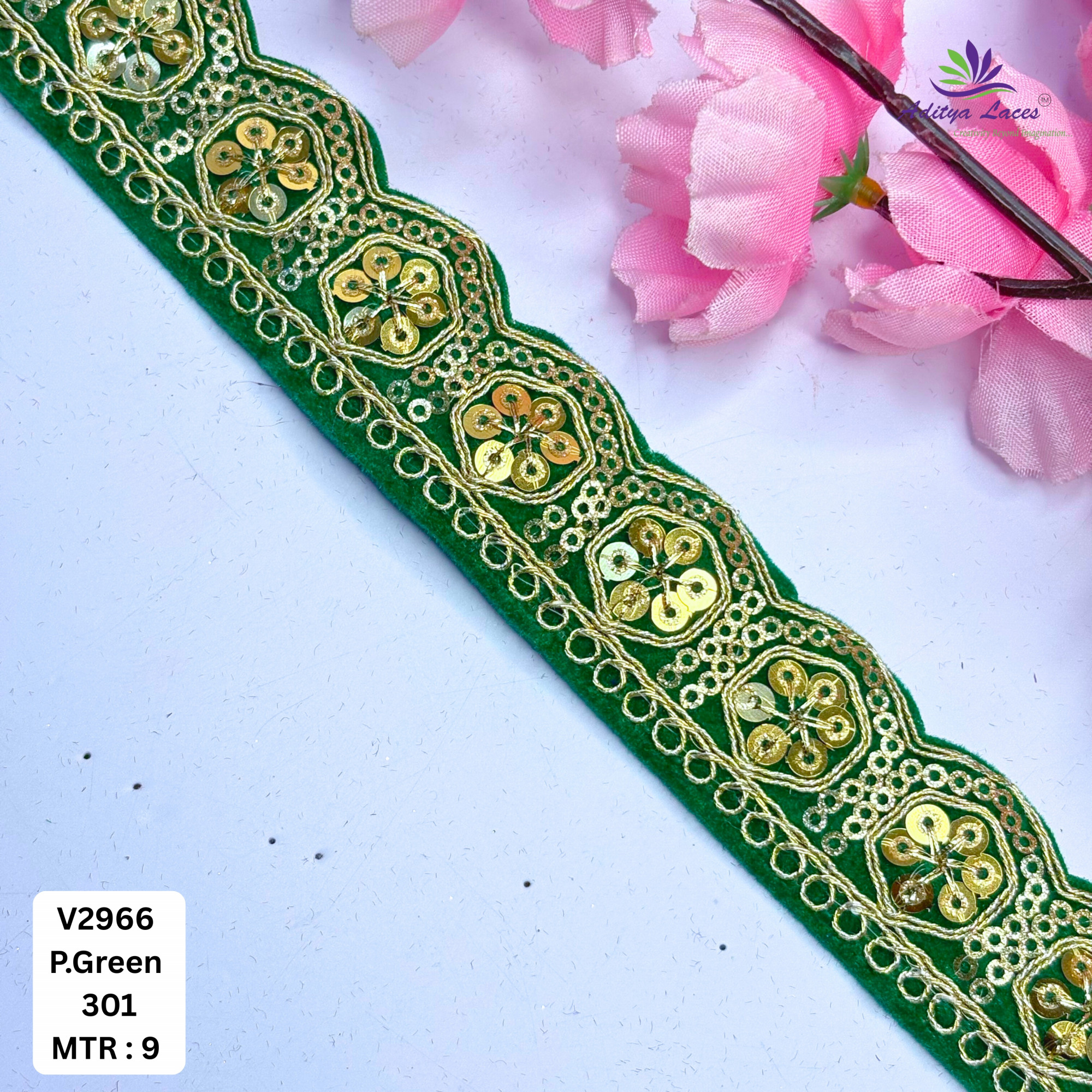 Decorative Velvet Lace Border Trim for Saree Lehenga Bridal Wear