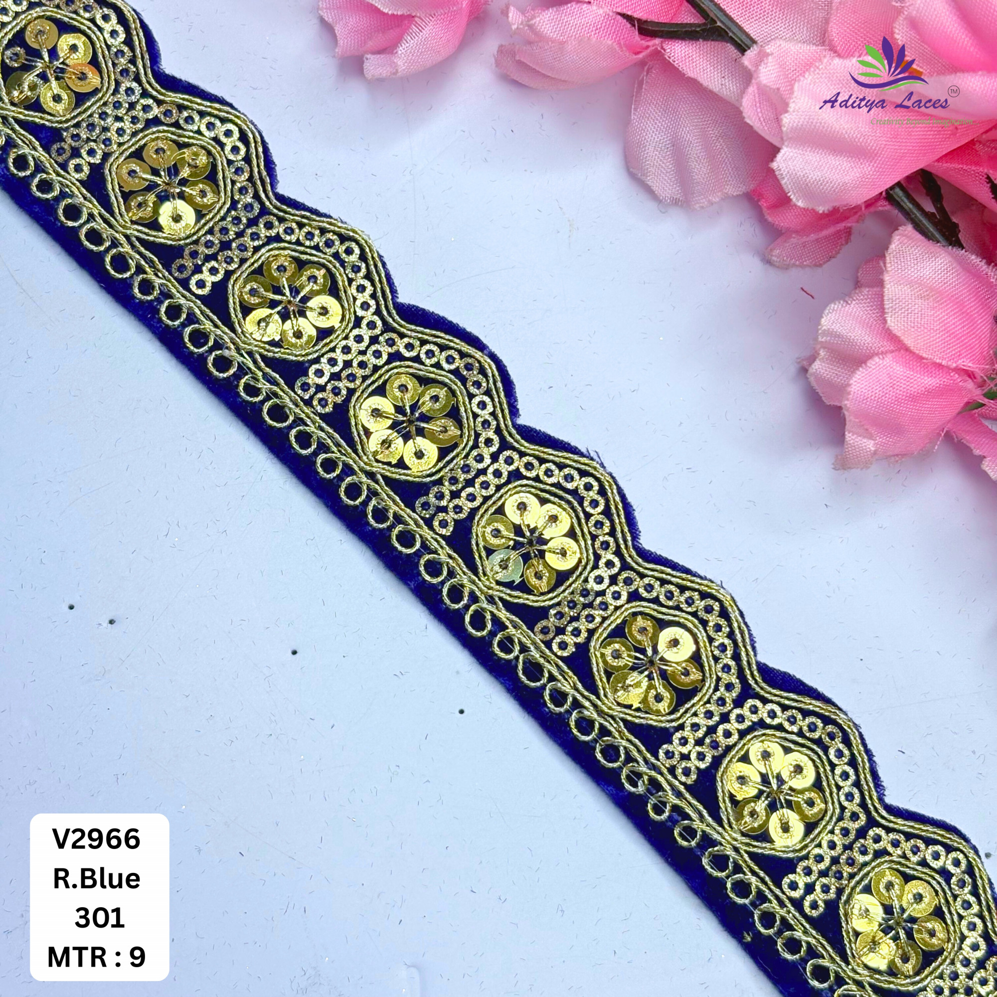 Decorative Velvet Lace Border Trim for Saree Lehenga Bridal Wear