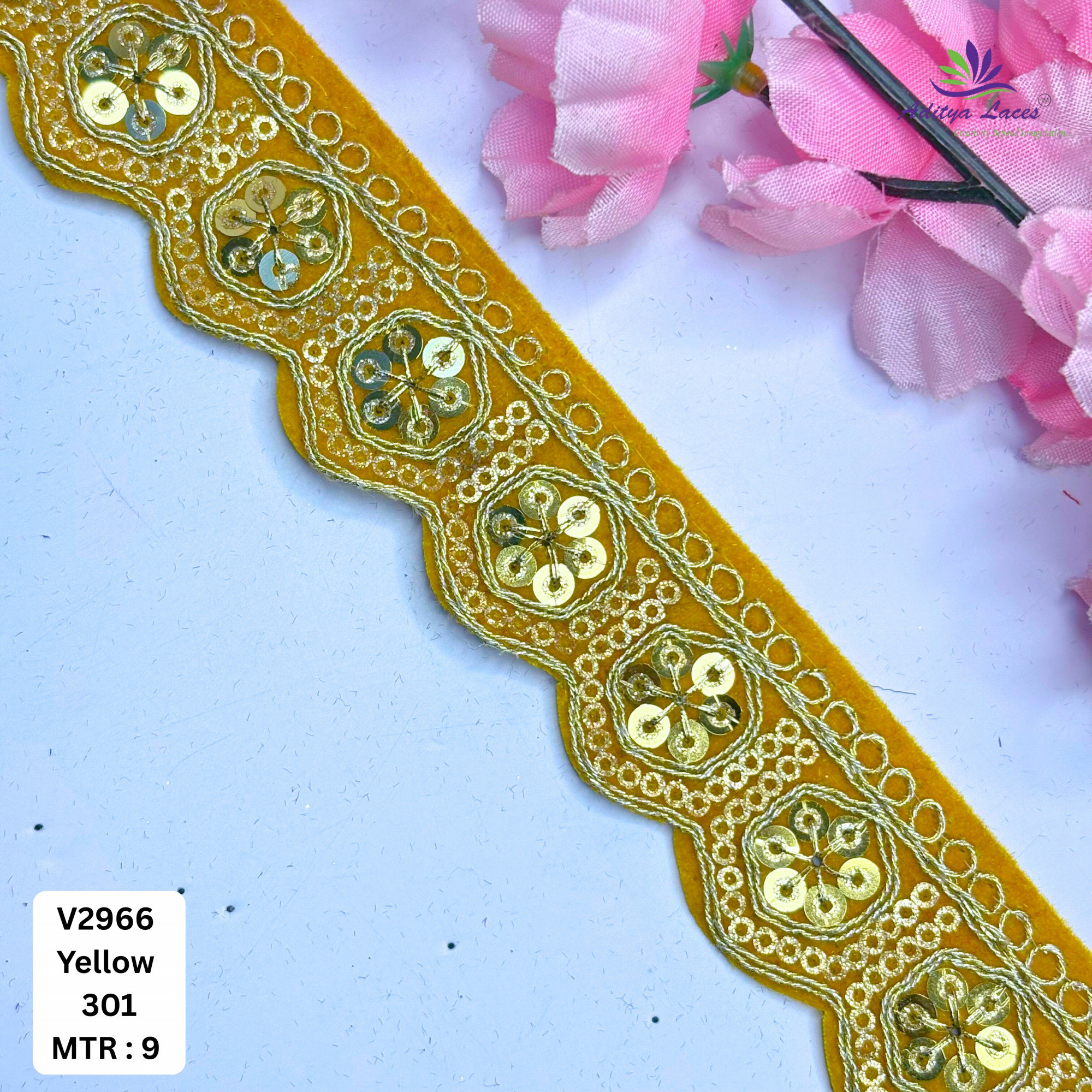 Decorative Velvet Lace Border Trim for Saree Lehenga Bridal Wear