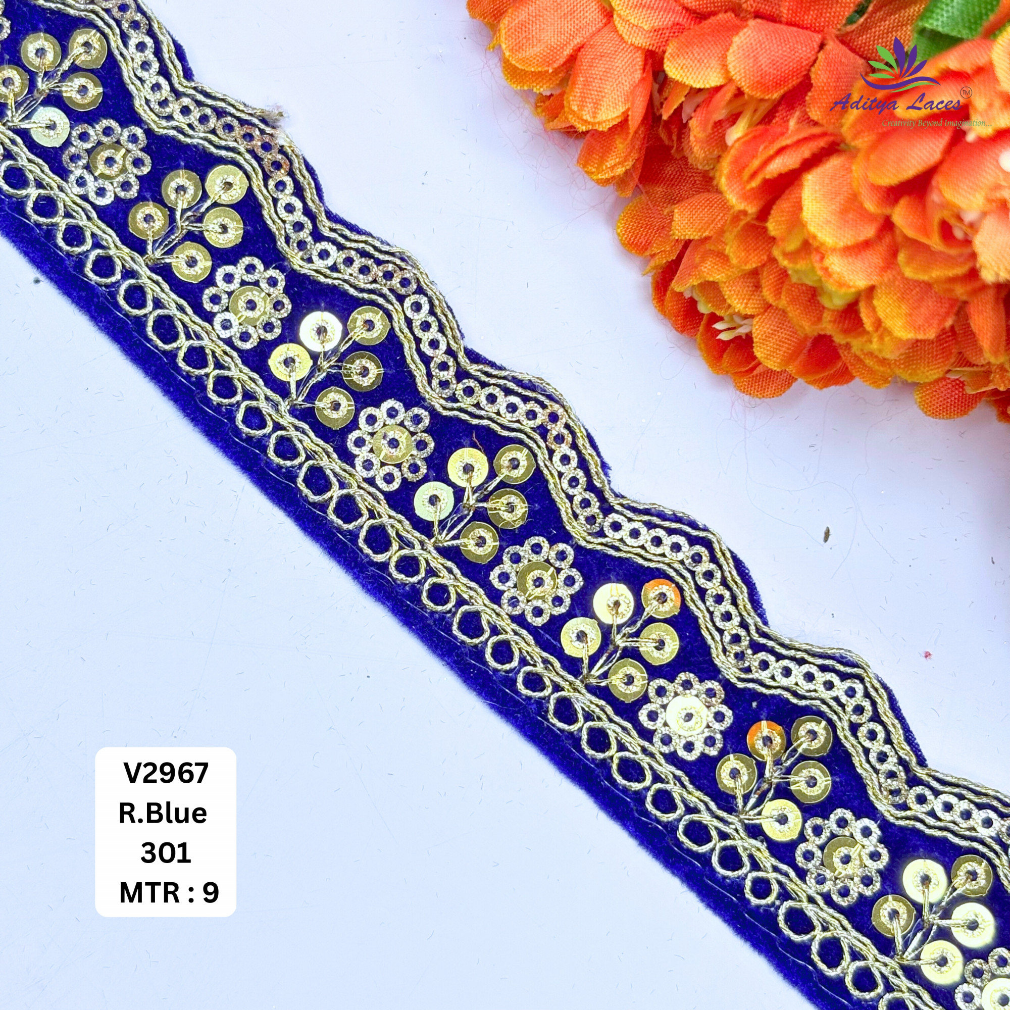 Stylish Velvet Lace Border Trim for Saree Lehenga Bridal Wear