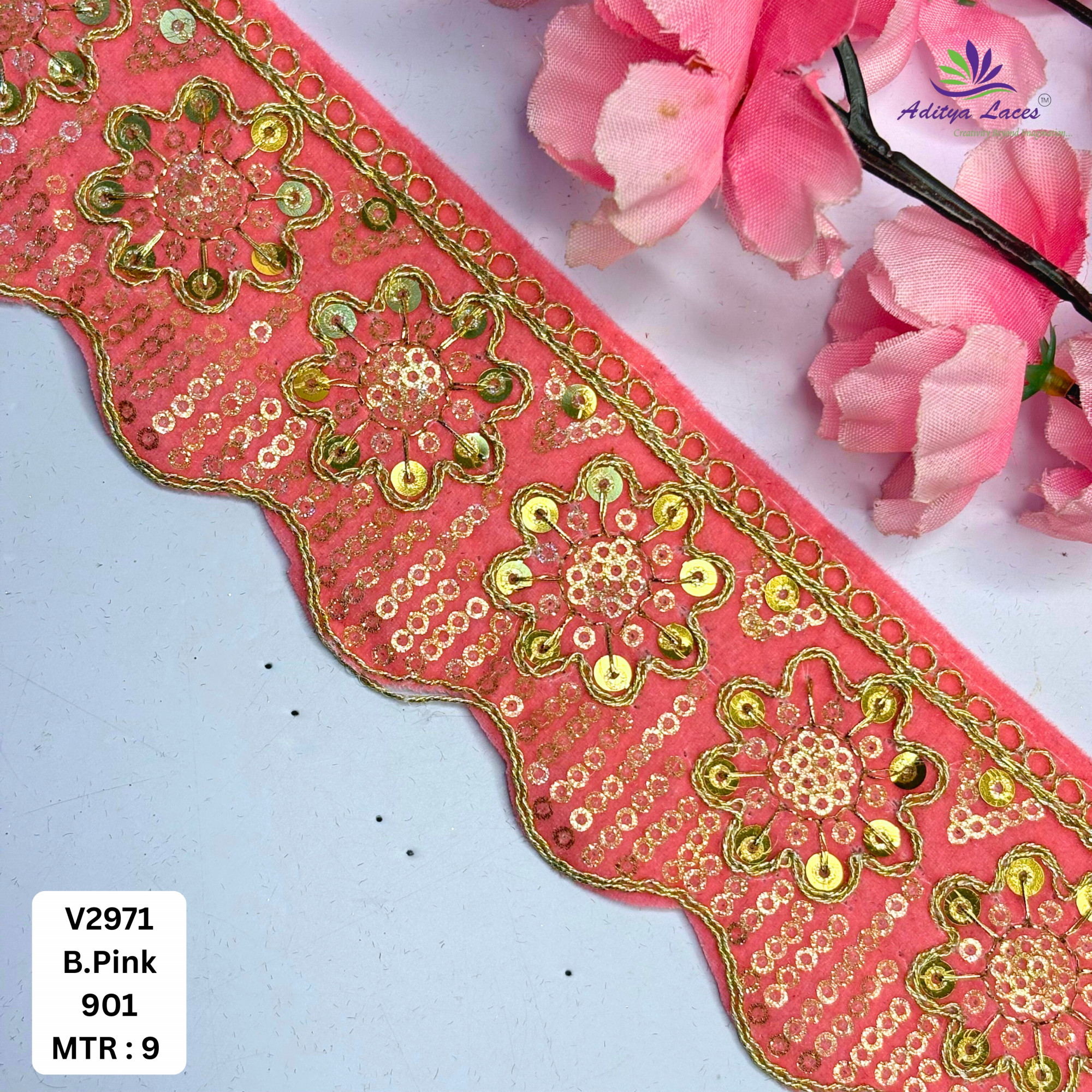 Premium Velvet Lace Border Trim for Saree Lehenga Bridal Wear