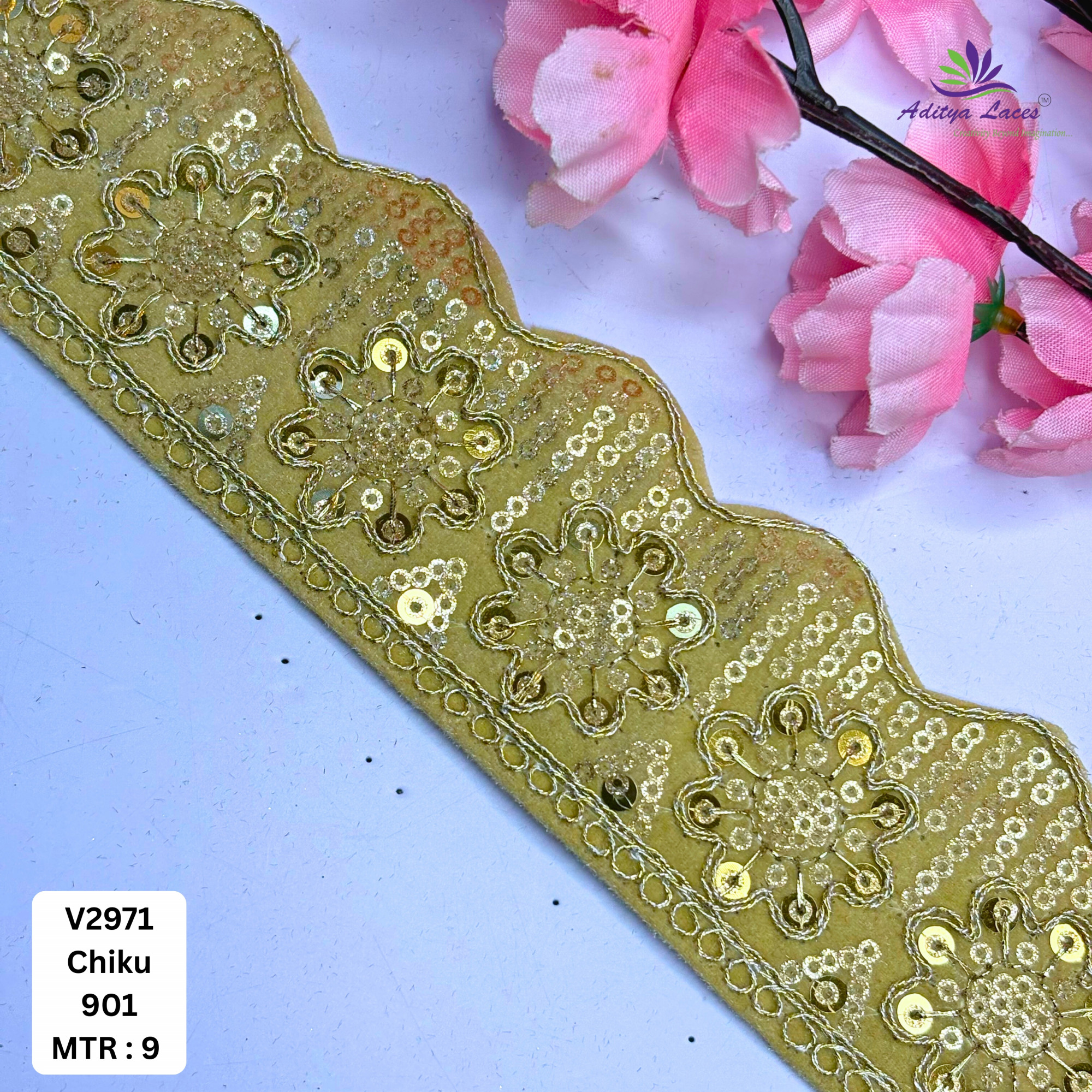 Premium Velvet Lace Border Trim for Saree Lehenga Bridal Wear