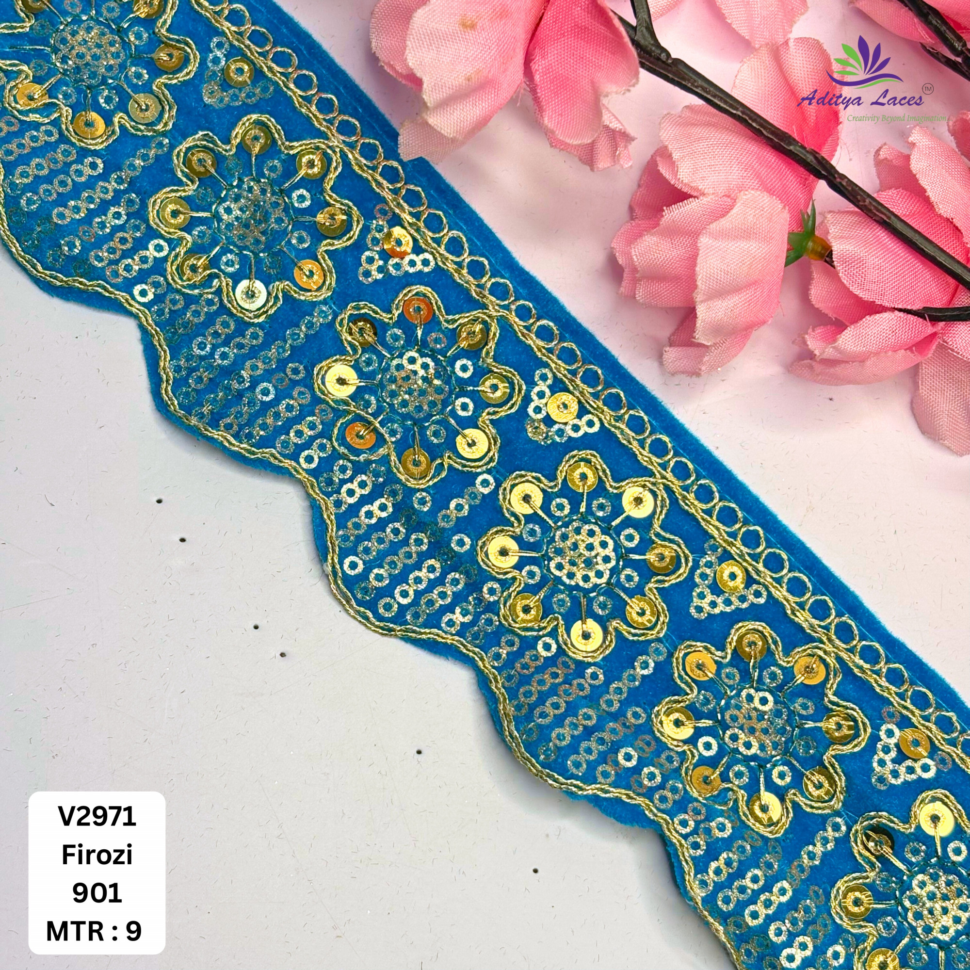 Premium Velvet Lace Border Trim for Saree Lehenga Bridal Wear