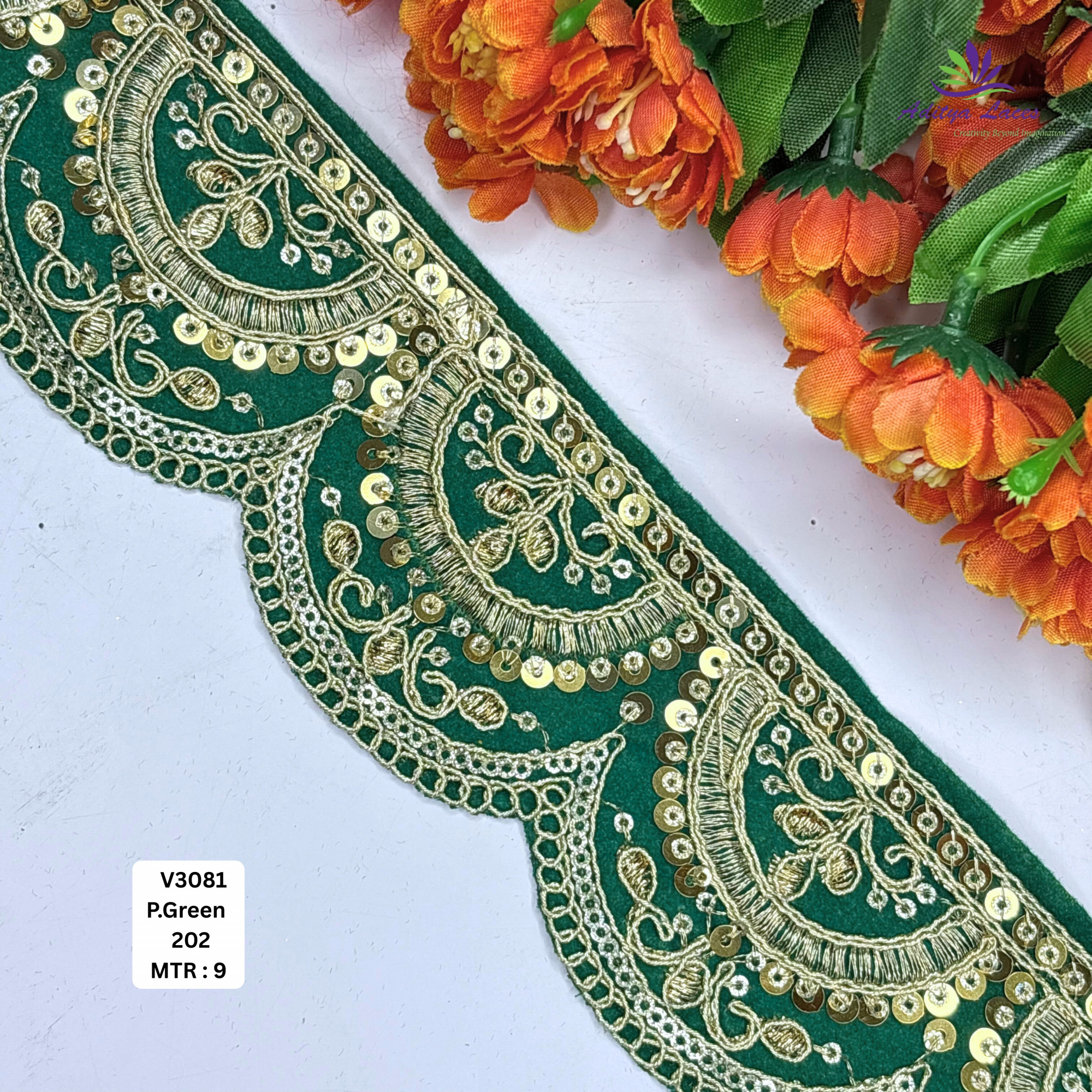 Luxury Velvet Lace Border Trim for Saree Lehenga Bridal Wear