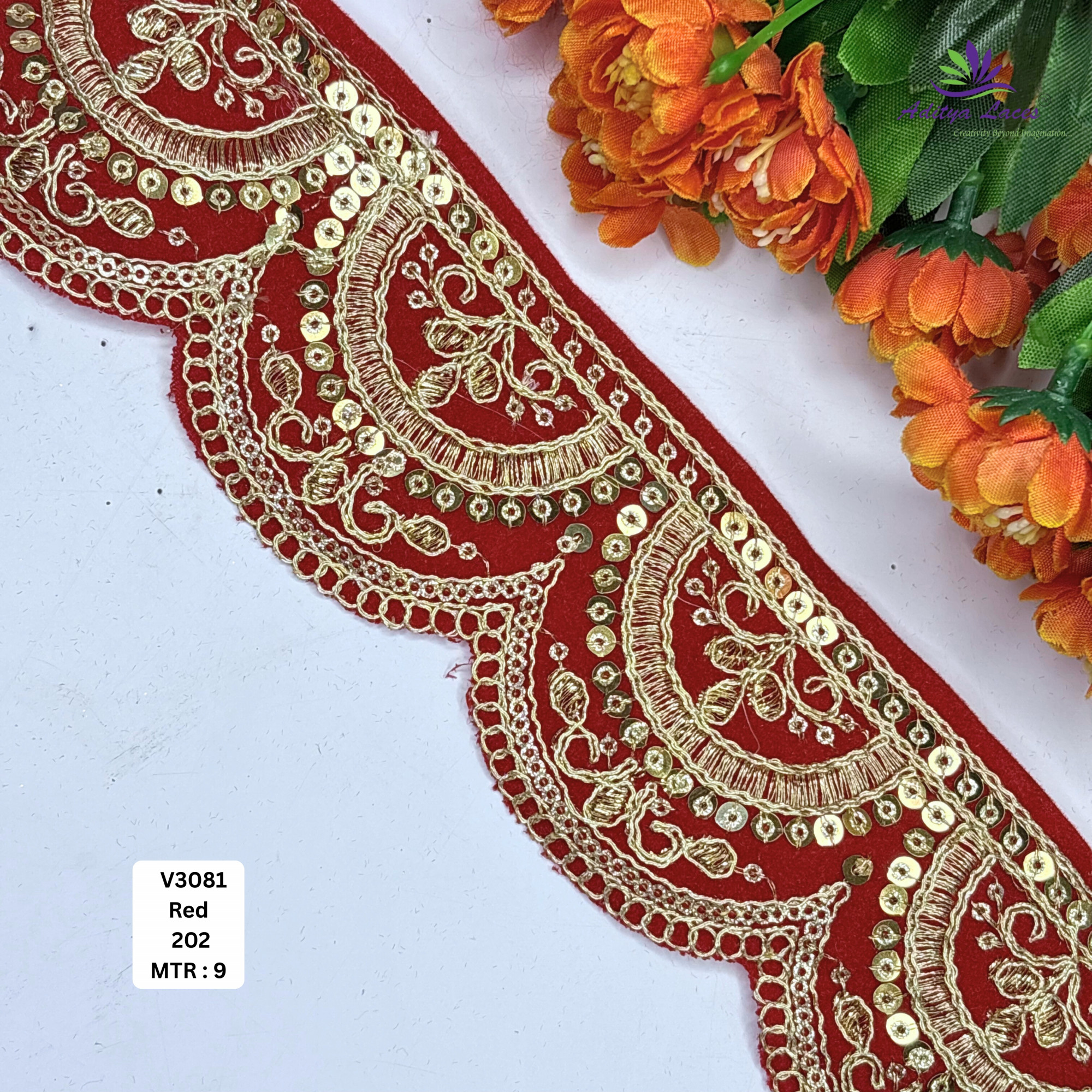 Luxury Velvet Lace Border Trim for Saree Lehenga Bridal Wear