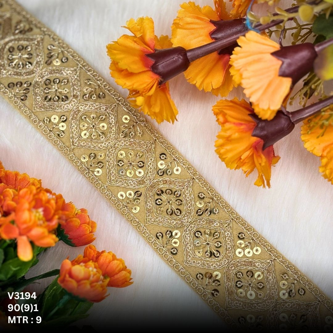 Ethnic Velvet Lace Border Trim for Saree Lehenga Bridal Wear
