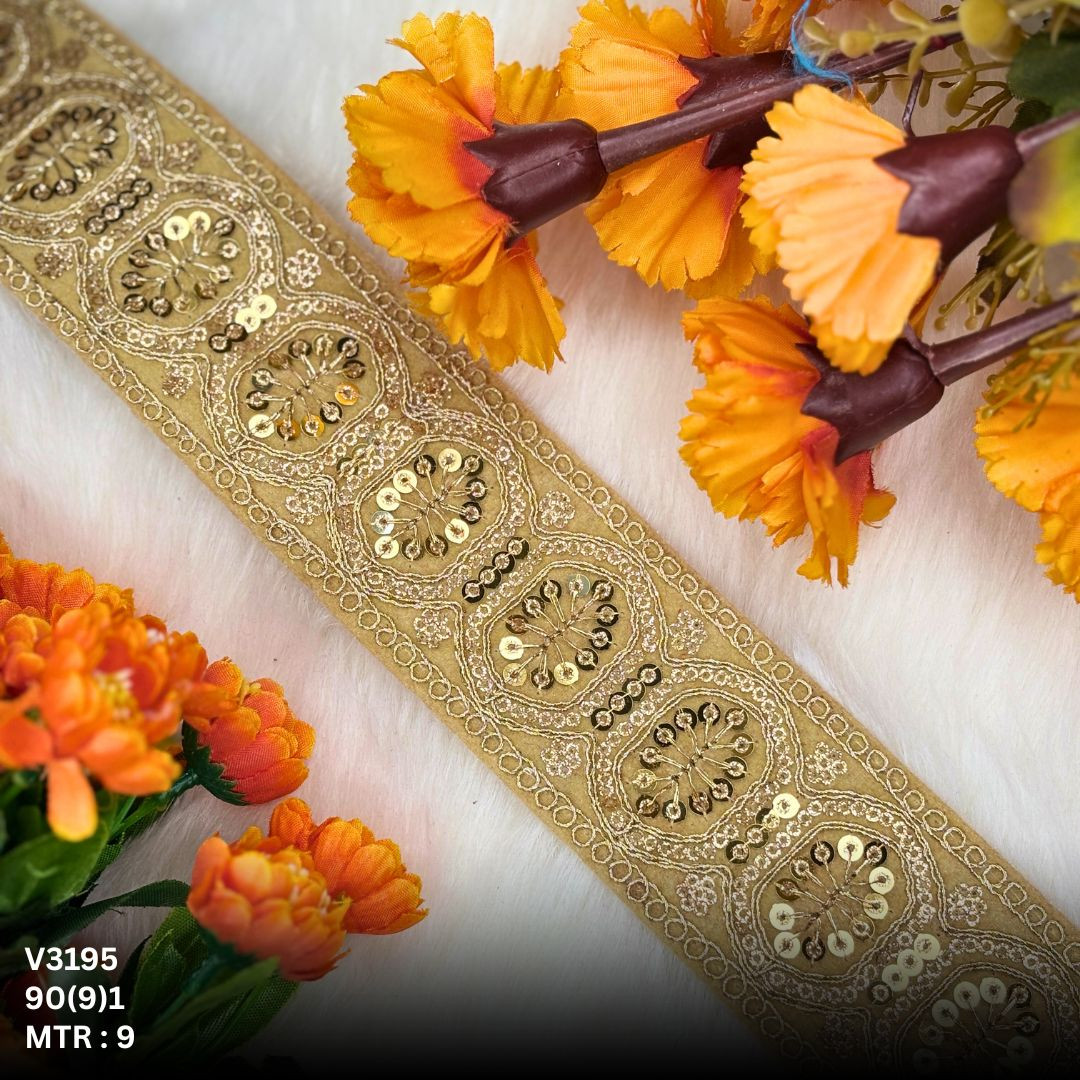 Premium Velvet Lace Border Trim for Saree Lehenga Bridal Wear