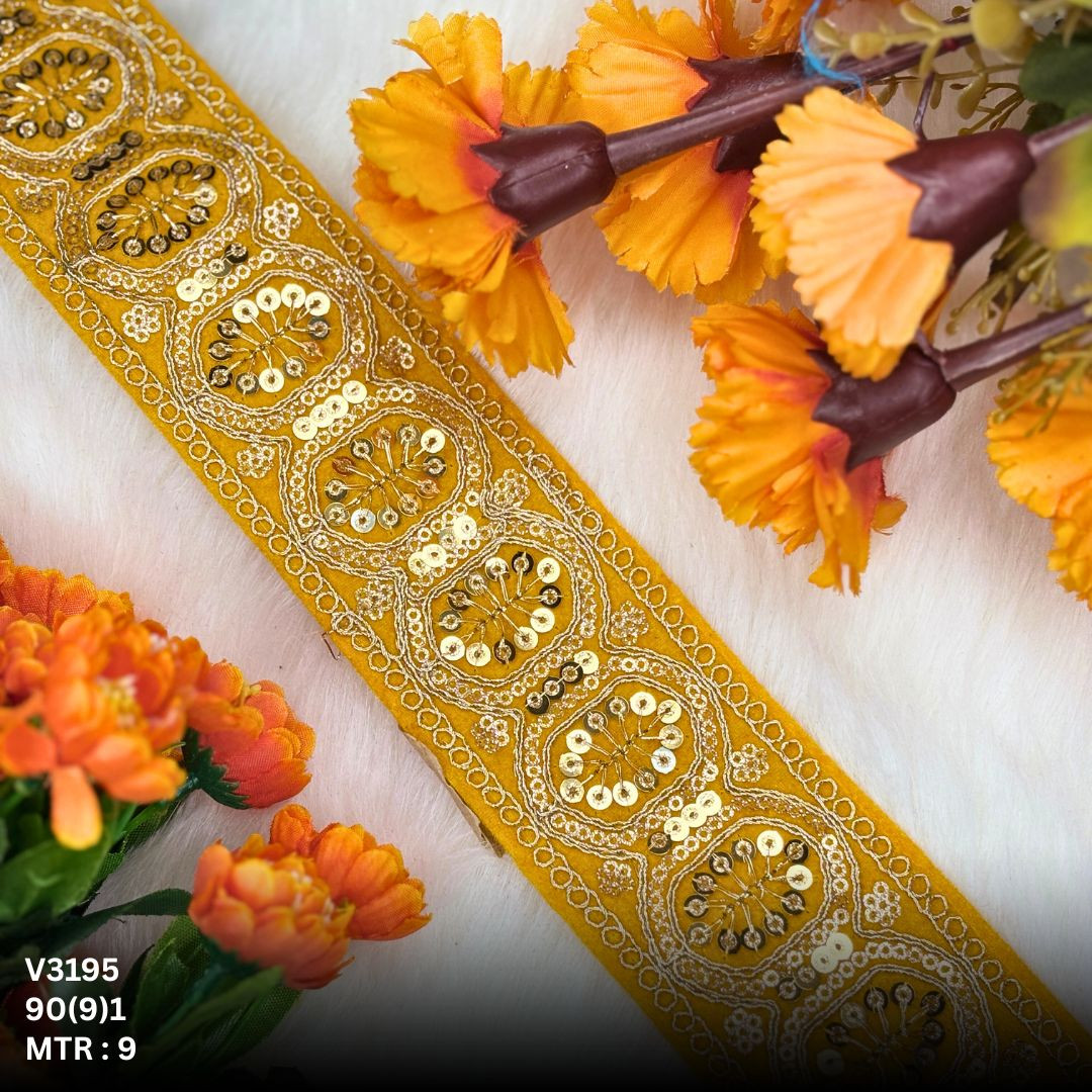 Elegant Velvet Lace Border Trim for Saree Lehenga Bridal Wear