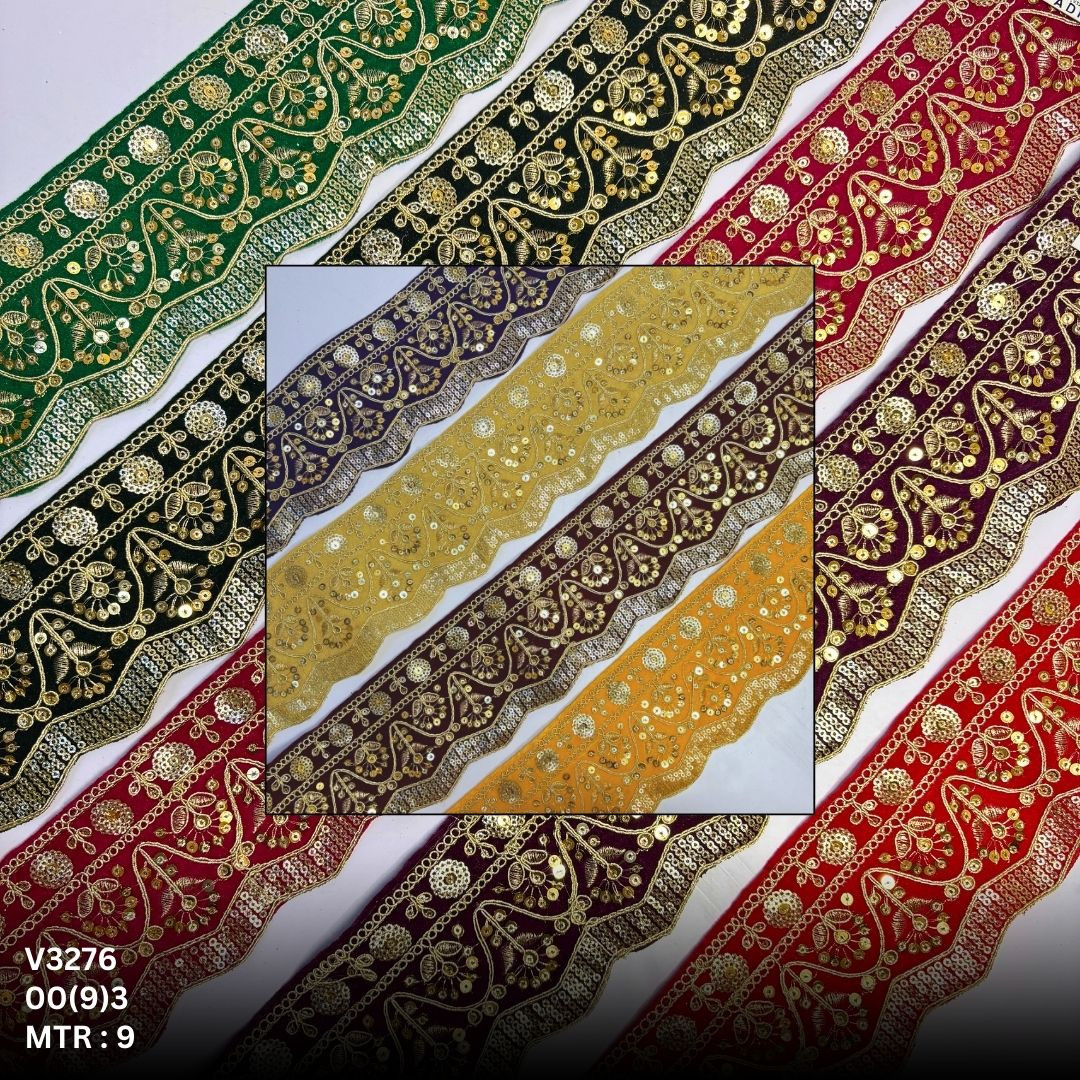 Decorative Velvet Lace Border Trim for Saree Lehenga Bridal Wear