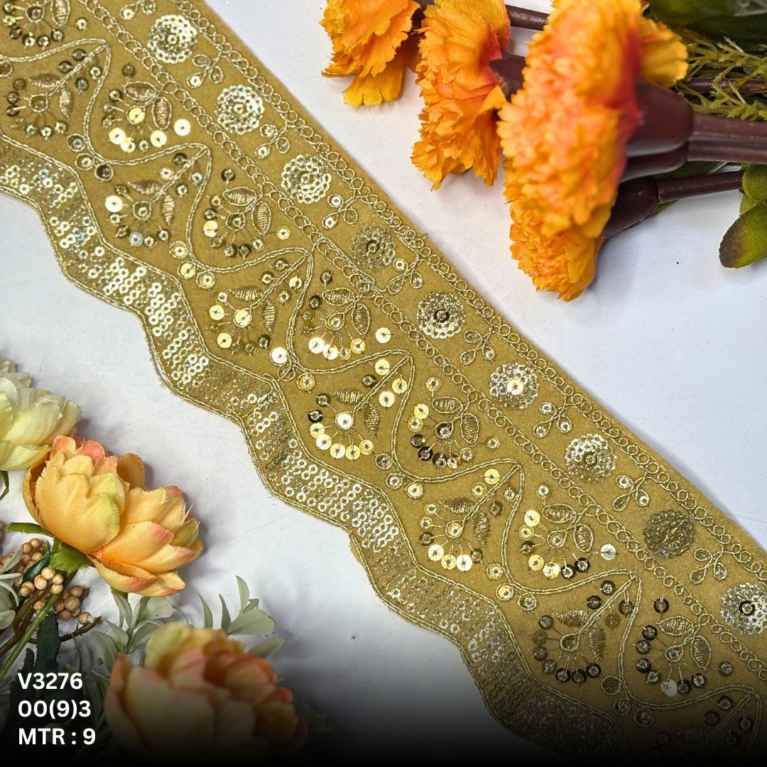 Decorative Velvet Lace Border Trim for Saree Lehenga Bridal Wear