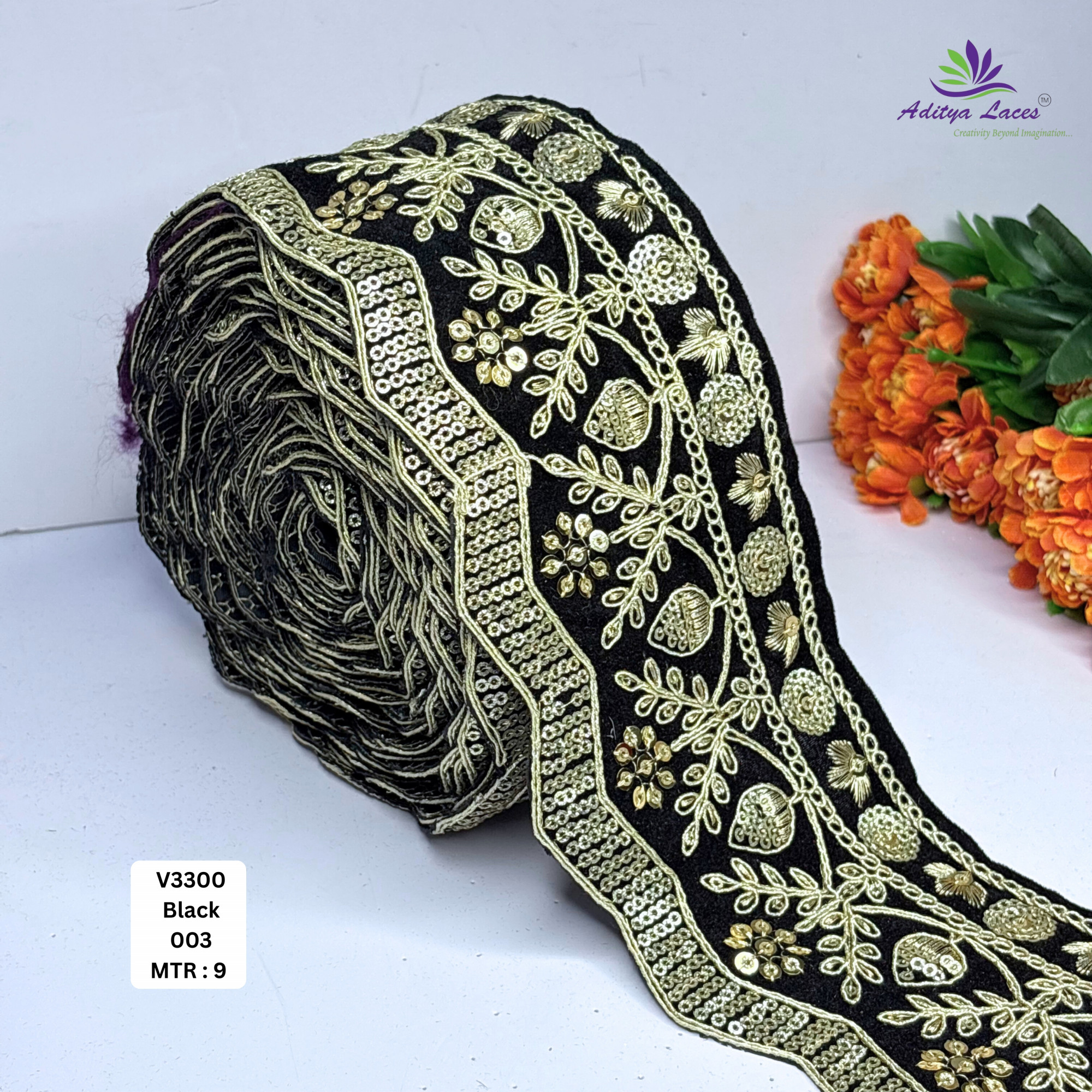 Stylish Velvet Lace Border Trim for Saree Lehenga Bridal Wear