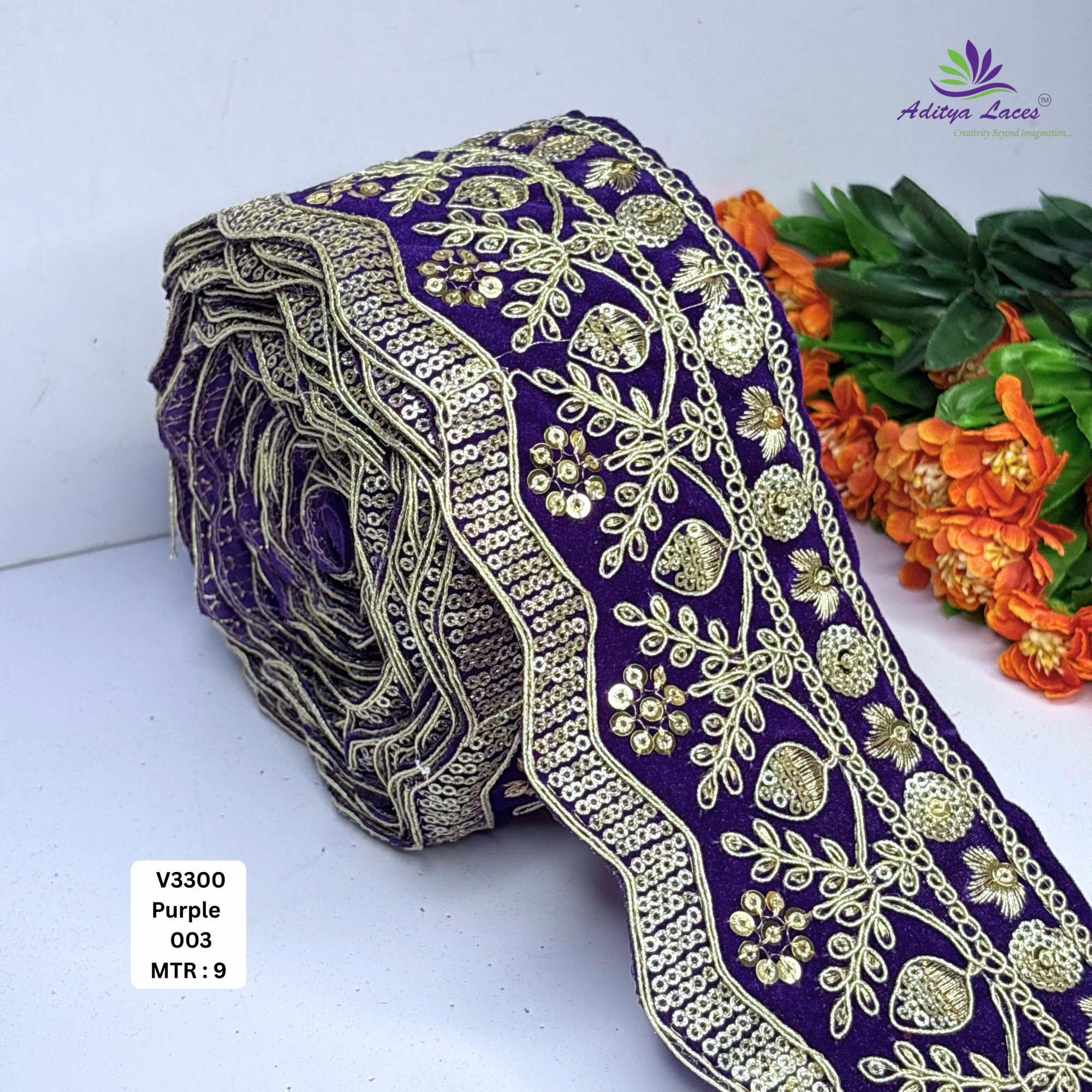 Stylish Velvet Lace Border Trim for Saree Lehenga Bridal Wear