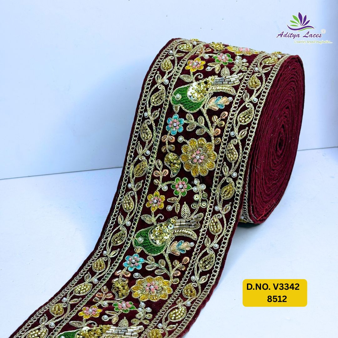 Artisan Decorative Stone Work Lace for Ethnic Dresses