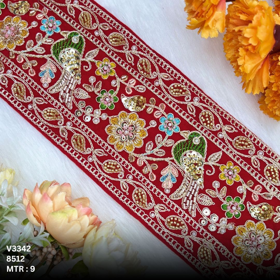 Artisan Decorative Stone Work Lace for Ethnic Dresses