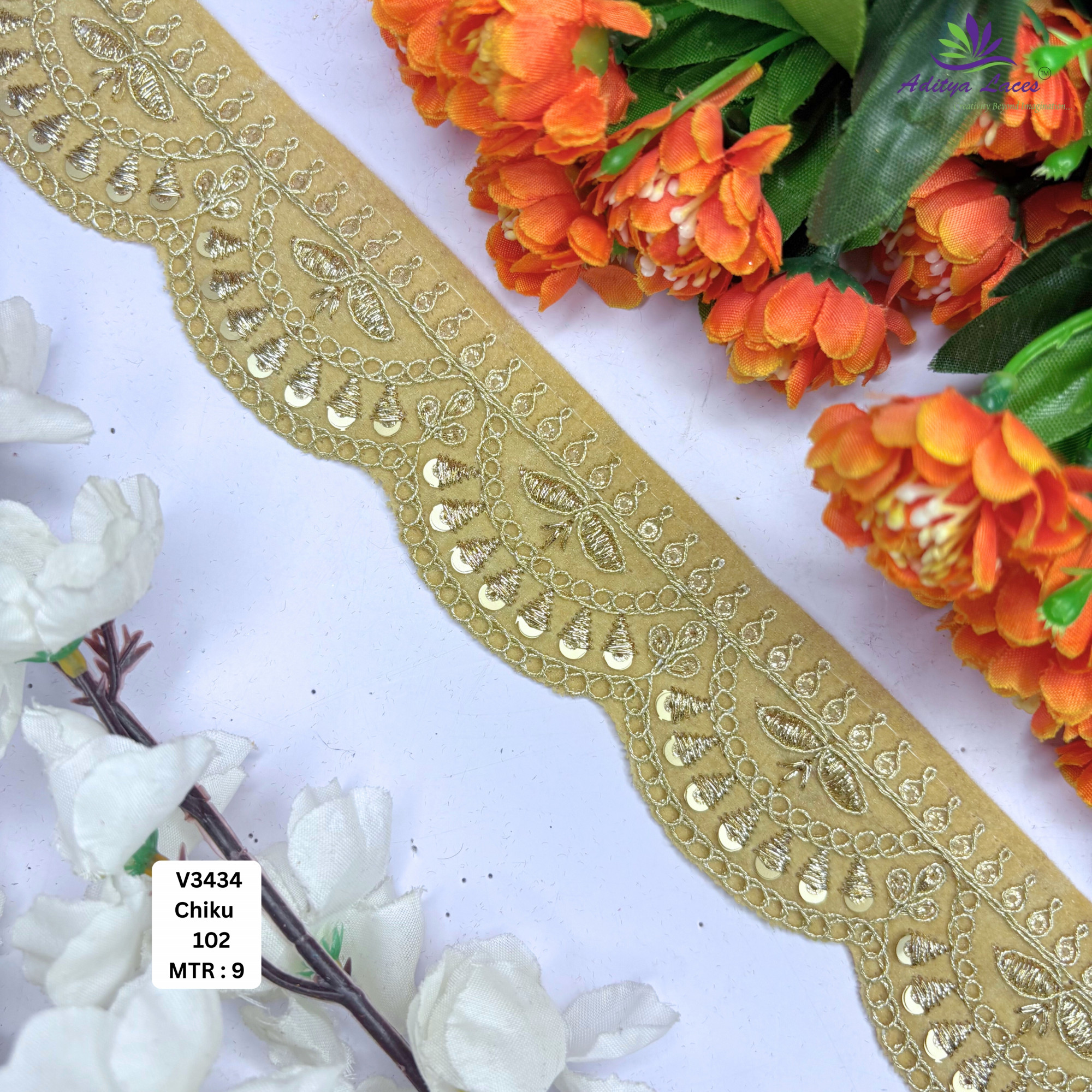Designer Velvet Lace Border Trim for Saree Lehenga Bridal Wear
