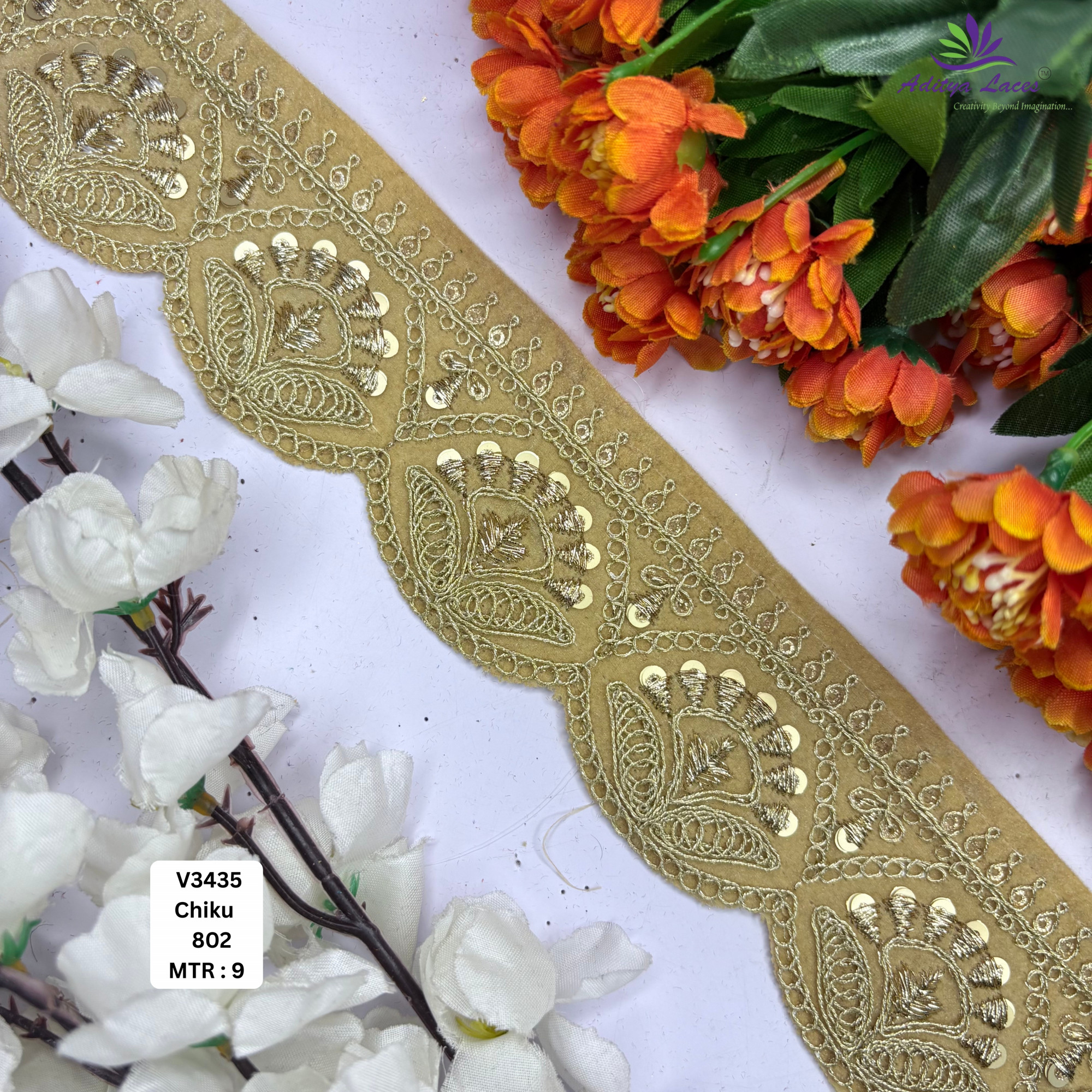 Fancy Velvet Lace Border Trim for Saree Lehenga Bridal Wear