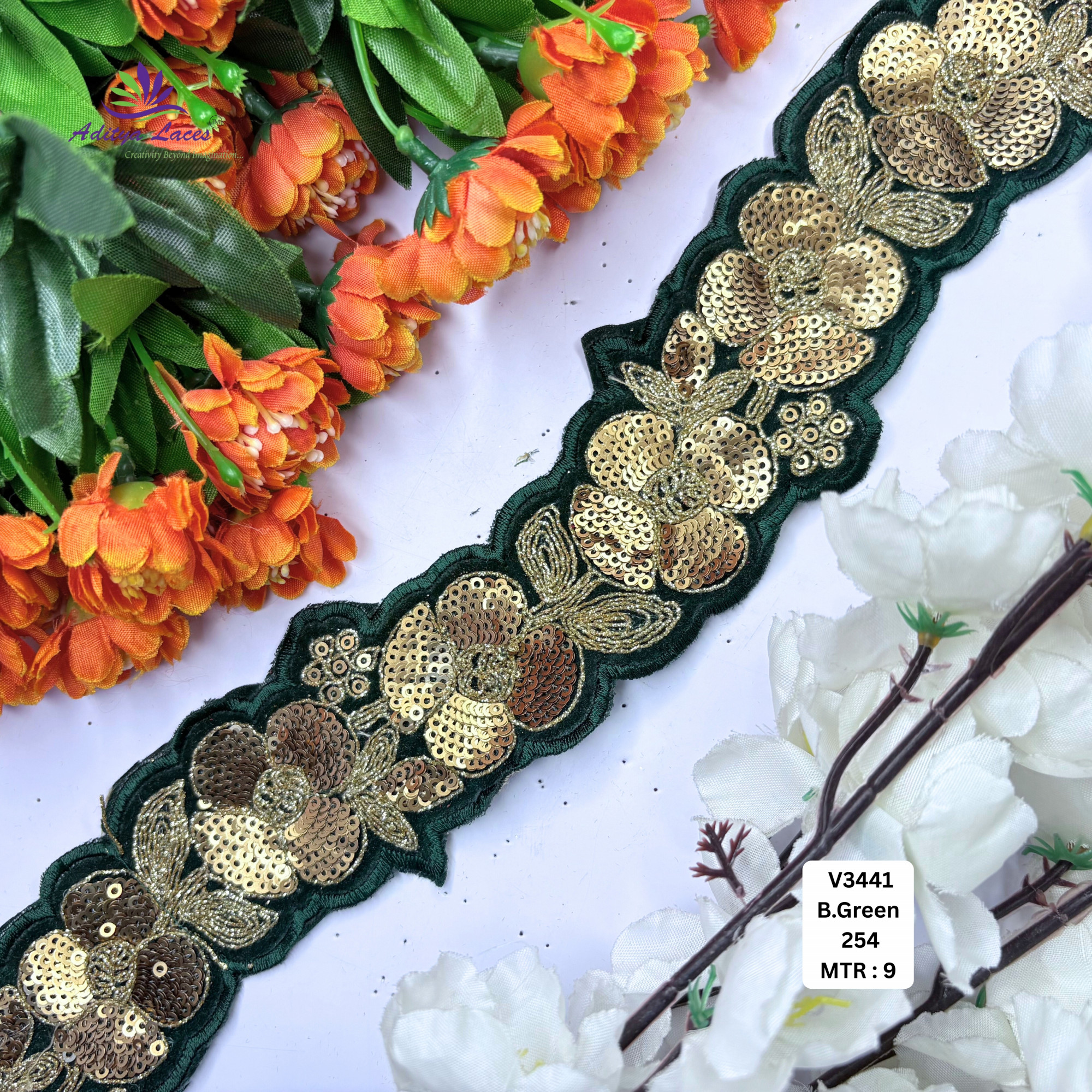 Premium Velvet Lace Border Trim for Saree Lehenga Bridal Wear