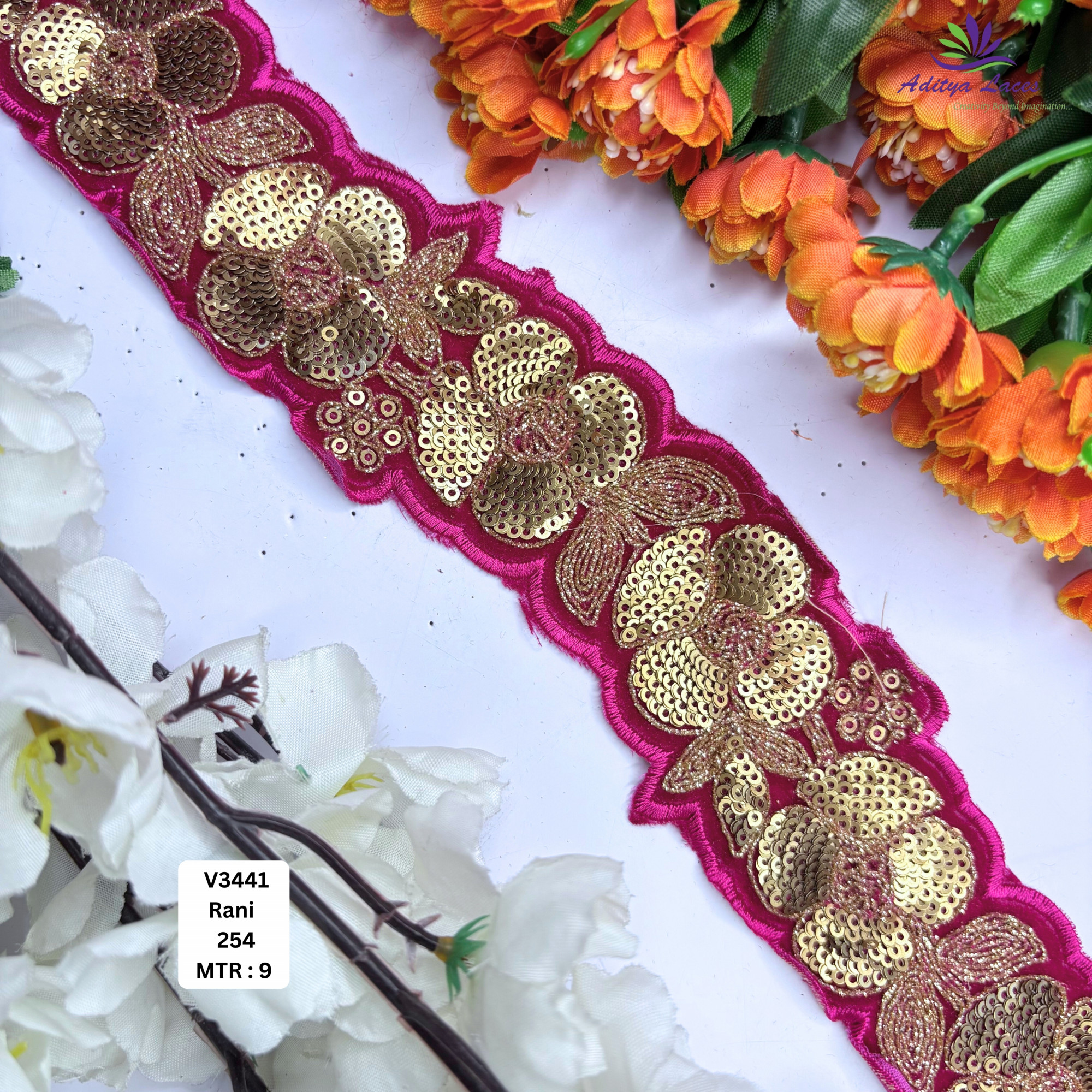 Premium Velvet Lace Border Trim for Saree Lehenga Bridal Wear