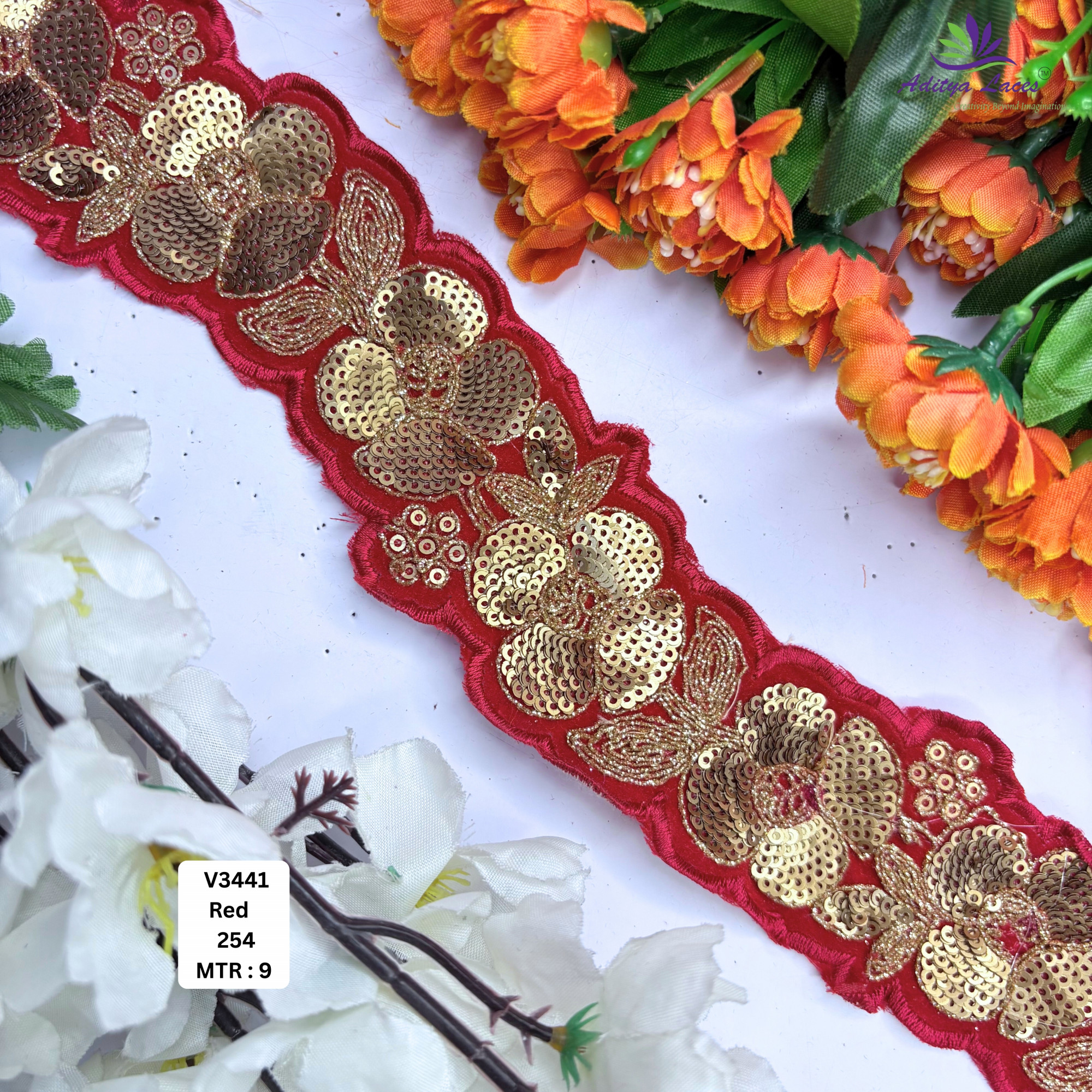 Premium Velvet Lace Border Trim for Saree Lehenga Bridal Wear