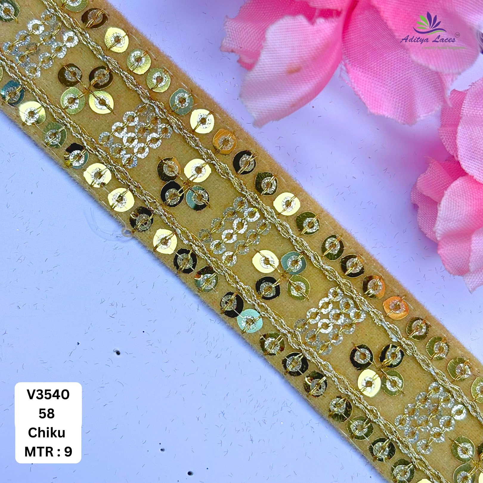 Fancy Velvet Lace Border Trim for Saree Lehenga Bridal Wear
