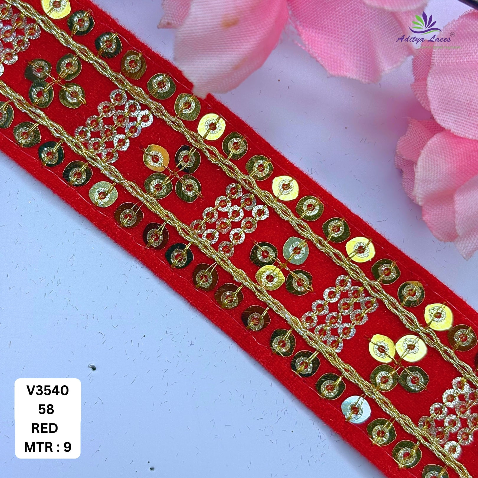 Fancy Velvet Lace Border Trim for Saree Lehenga Bridal Wear