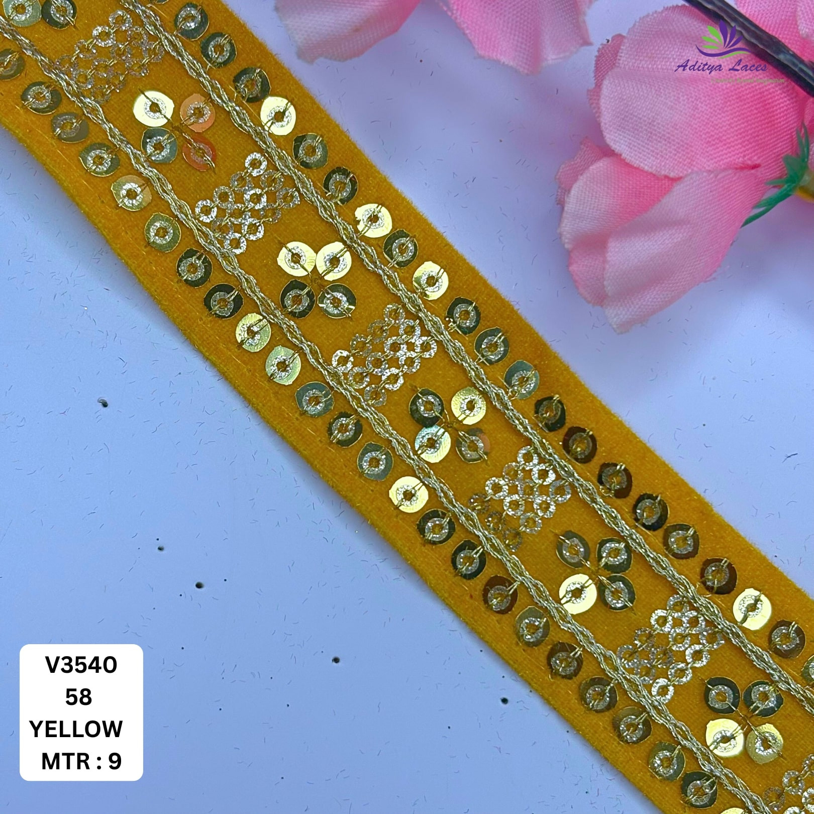 Fancy Velvet Lace Border Trim for Saree Lehenga Bridal Wear