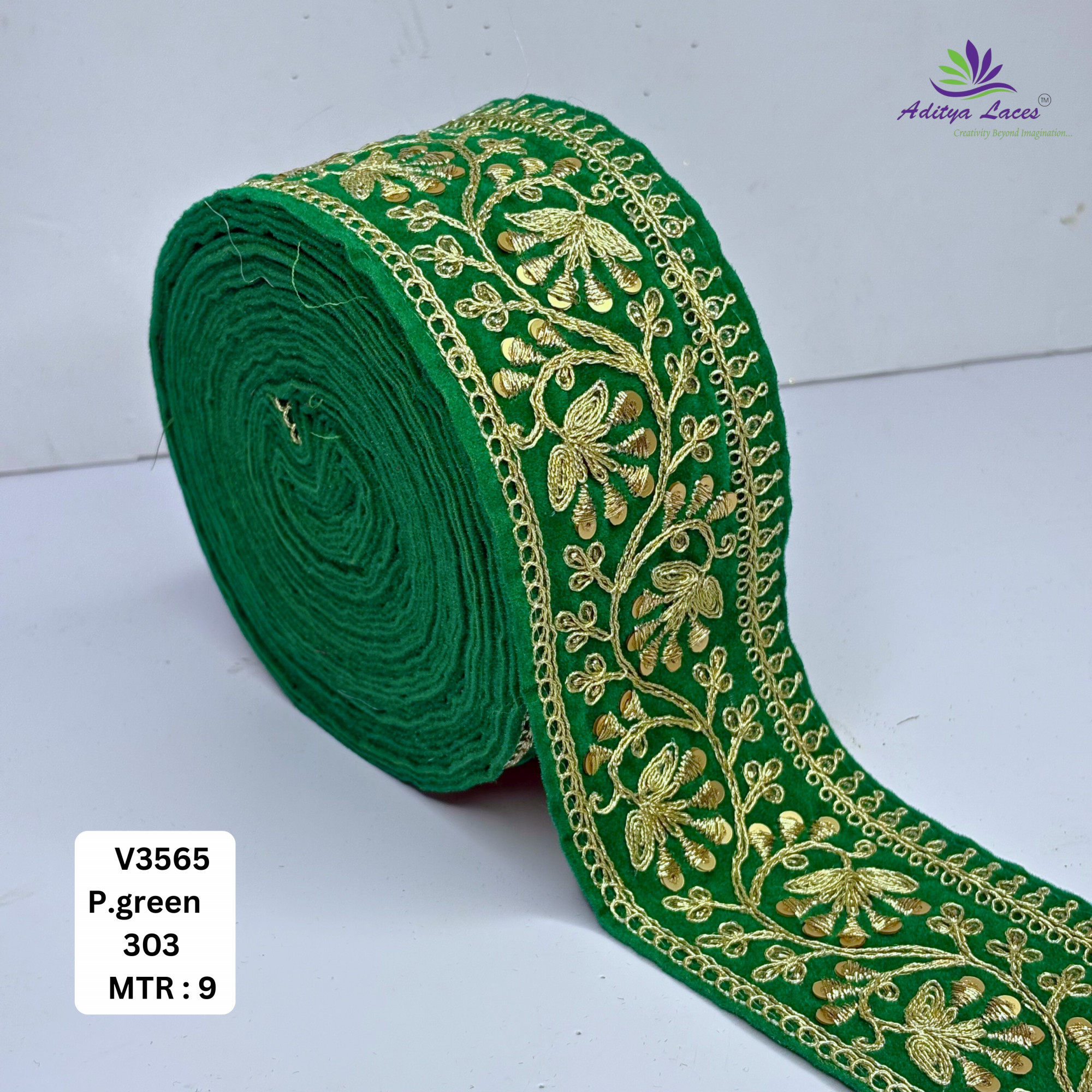 Elegant Velvet Lace Border Trim for Saree Lehenga Bridal Wear