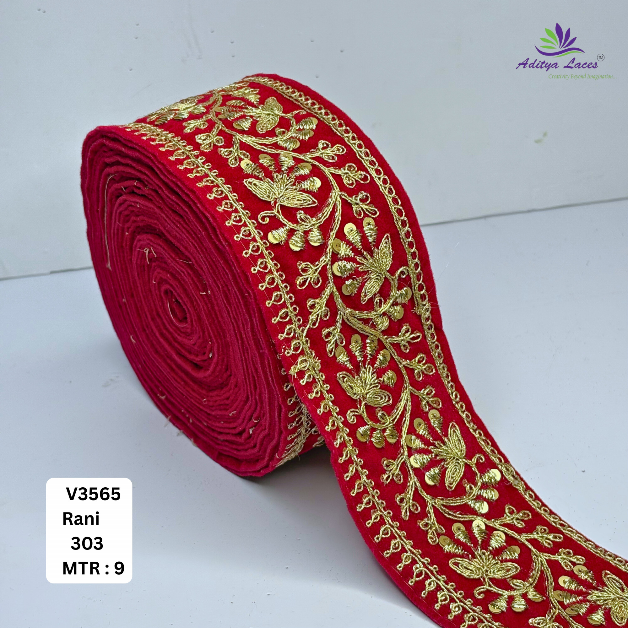 Elegant Velvet Lace Border Trim for Saree Lehenga Bridal Wear