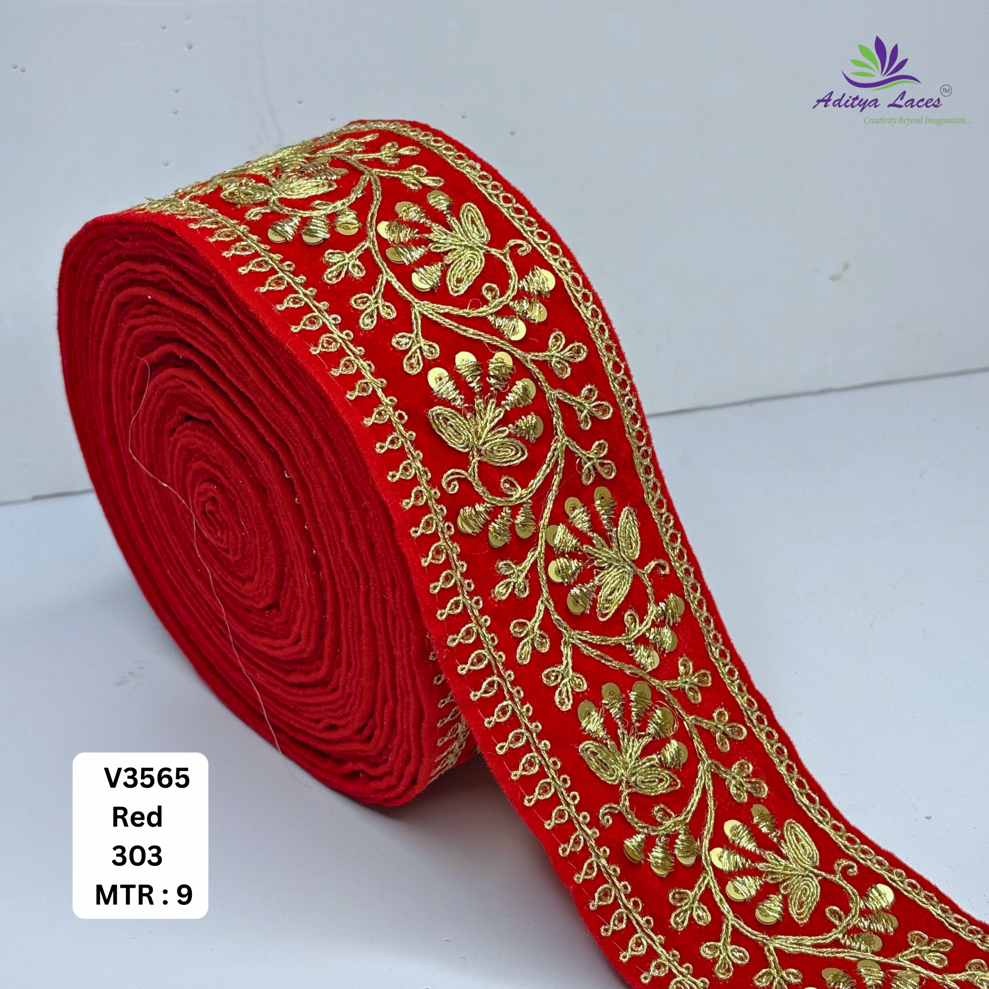 Elegant Velvet Lace Border Trim for Saree Lehenga Bridal Wear