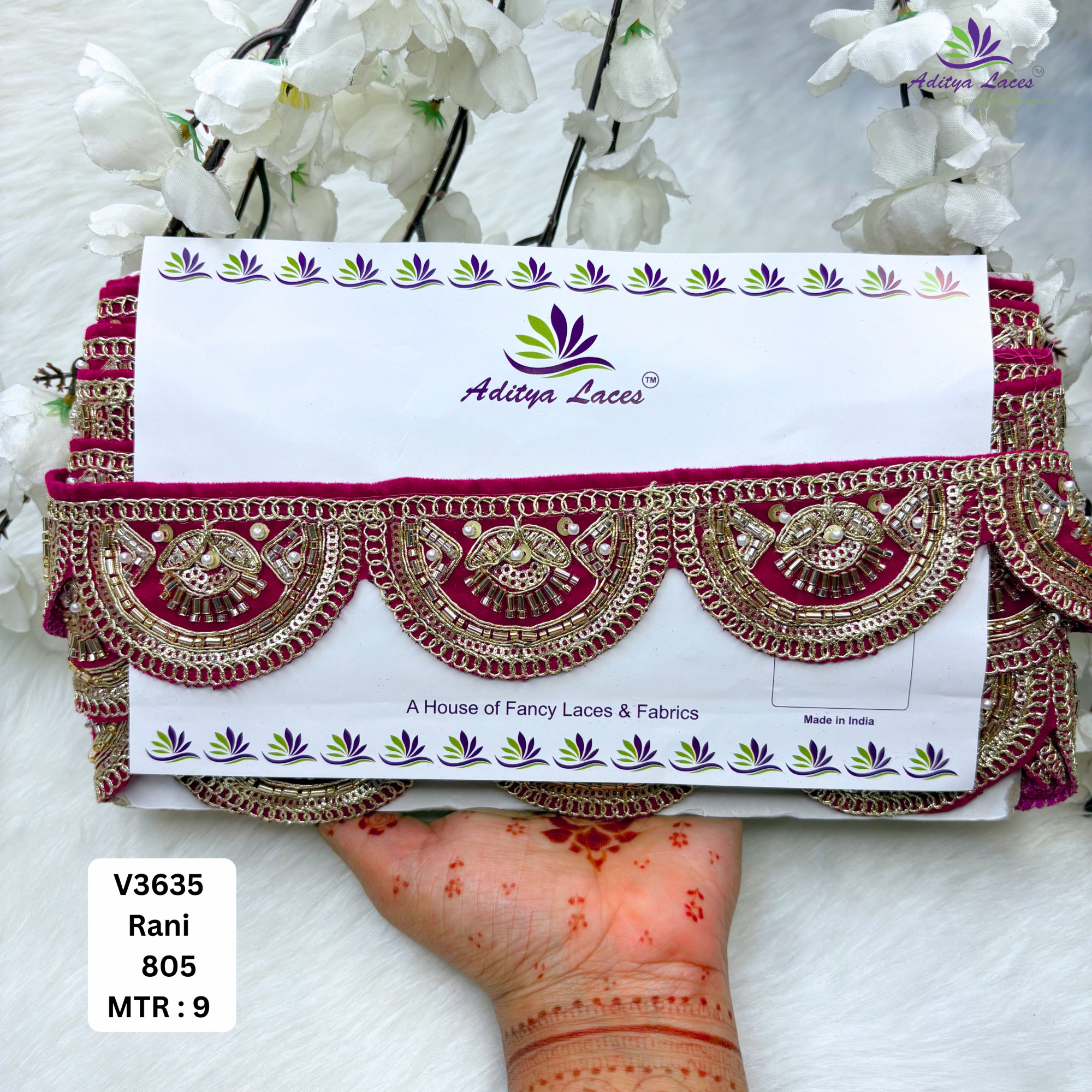 Velvet Paisley Embroidery Lace Trim Designer Saree Border Bridal Beads Lace Decorative Fashion Trim Wholesale Supplier