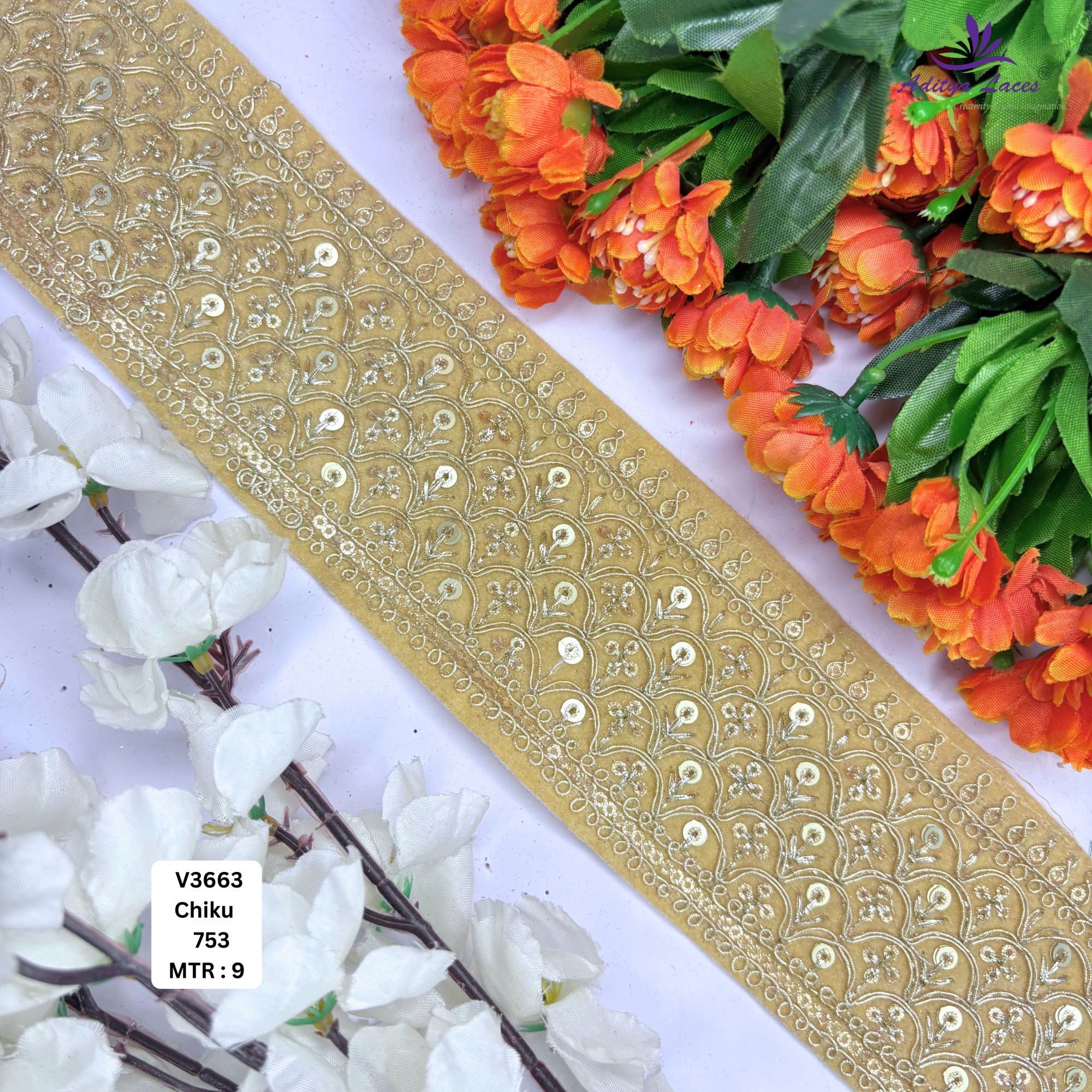 Traditional Velvet Lace Border Trim for Saree Lehenga Bridal Wear