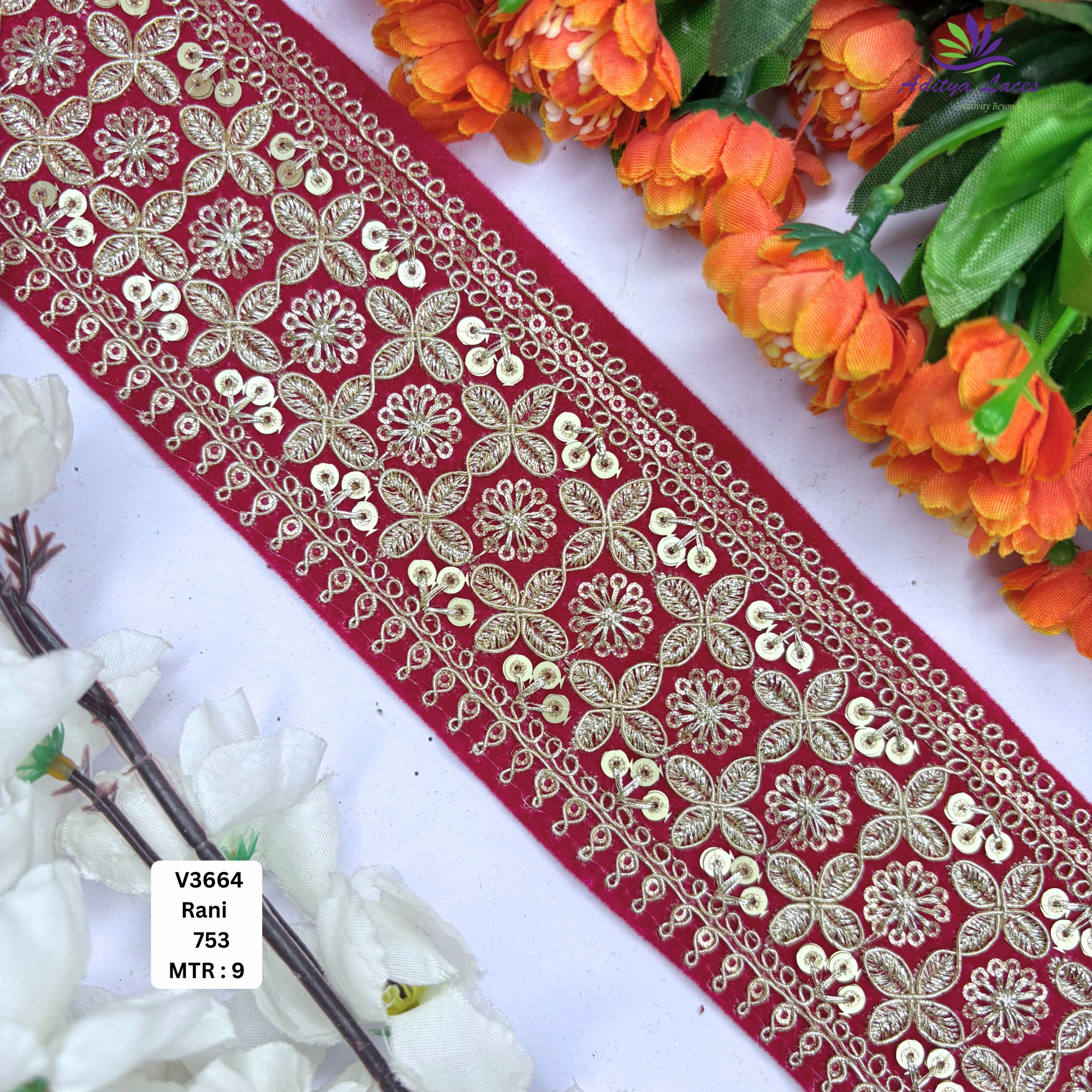 Velvet Multicolor Embroidery Lace Trim Designer Saree Border Bridal Beads Lace Decorative Fashion Trim