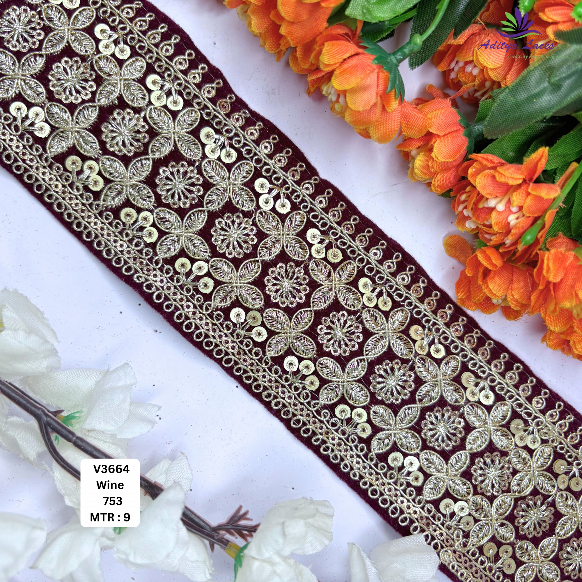 Velvet Multicolor Embroidery Lace Trim Designer Saree Border Bridal Beads Lace Decorative Fashion Trim